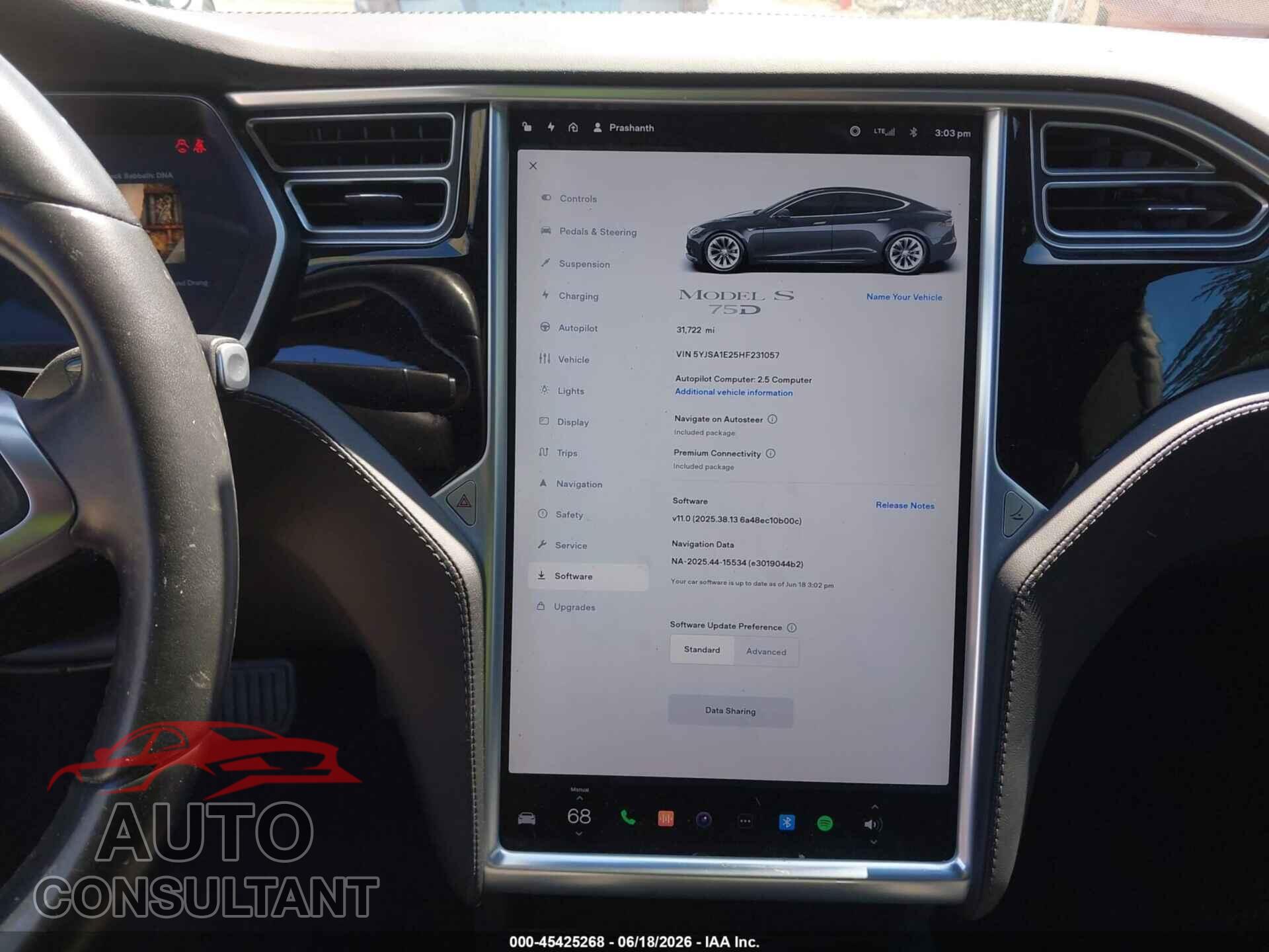 TESLA MODEL S 2017 - 5YJSA1E25HF231057
