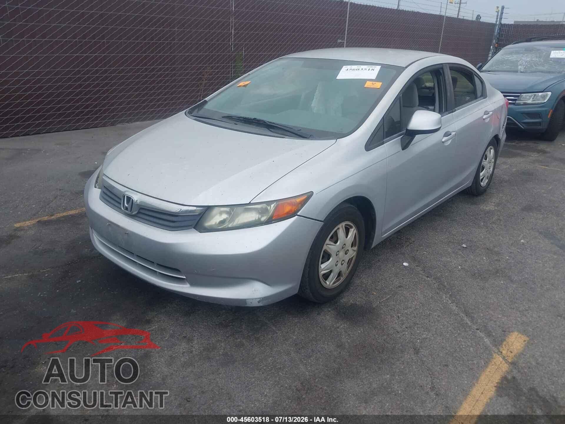 HONDA CIVIC 2012 - 2HGFB2F54CH304730