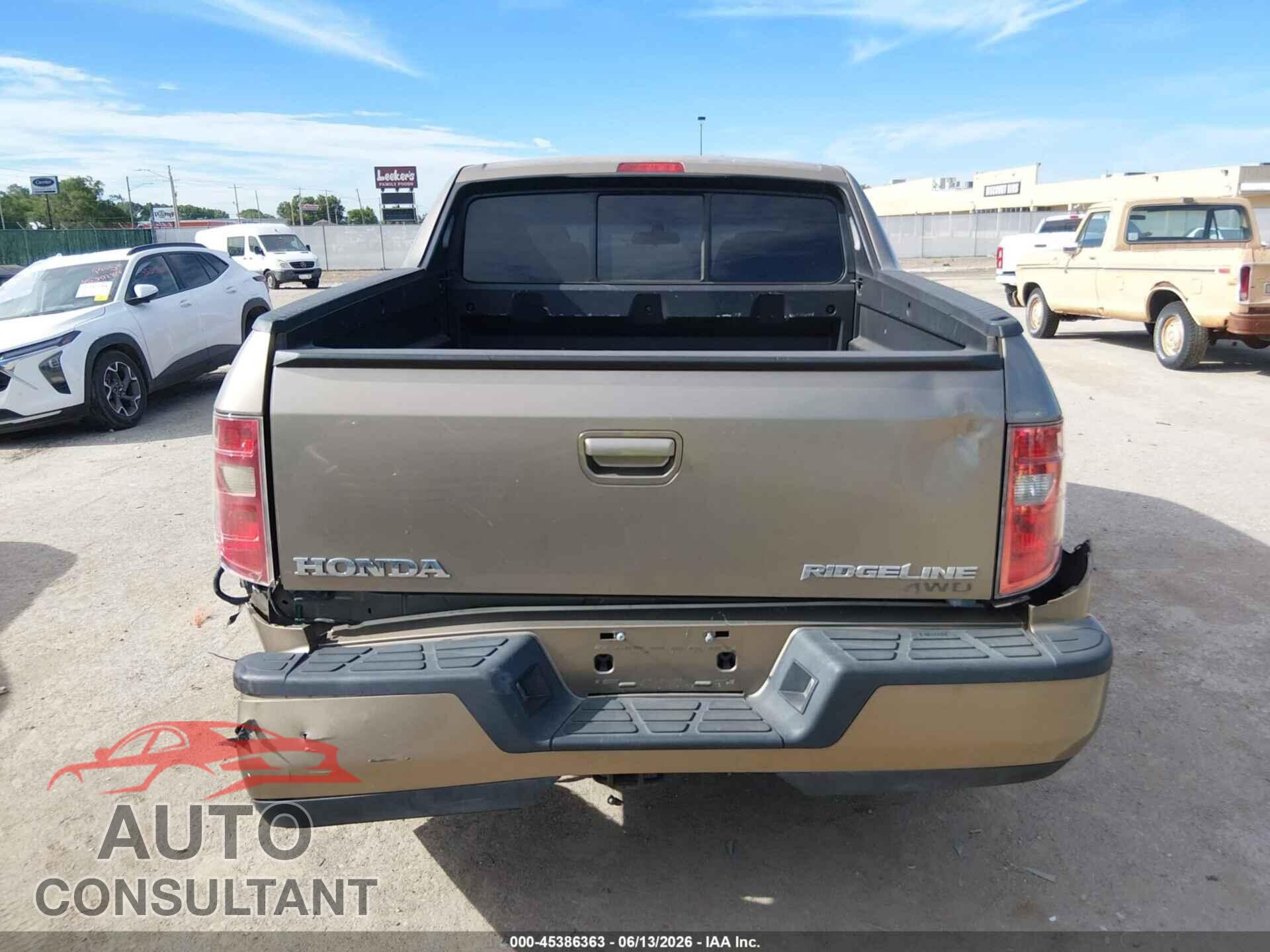 HONDA RIDGELINE 2009 - 5FPYK16499B109351