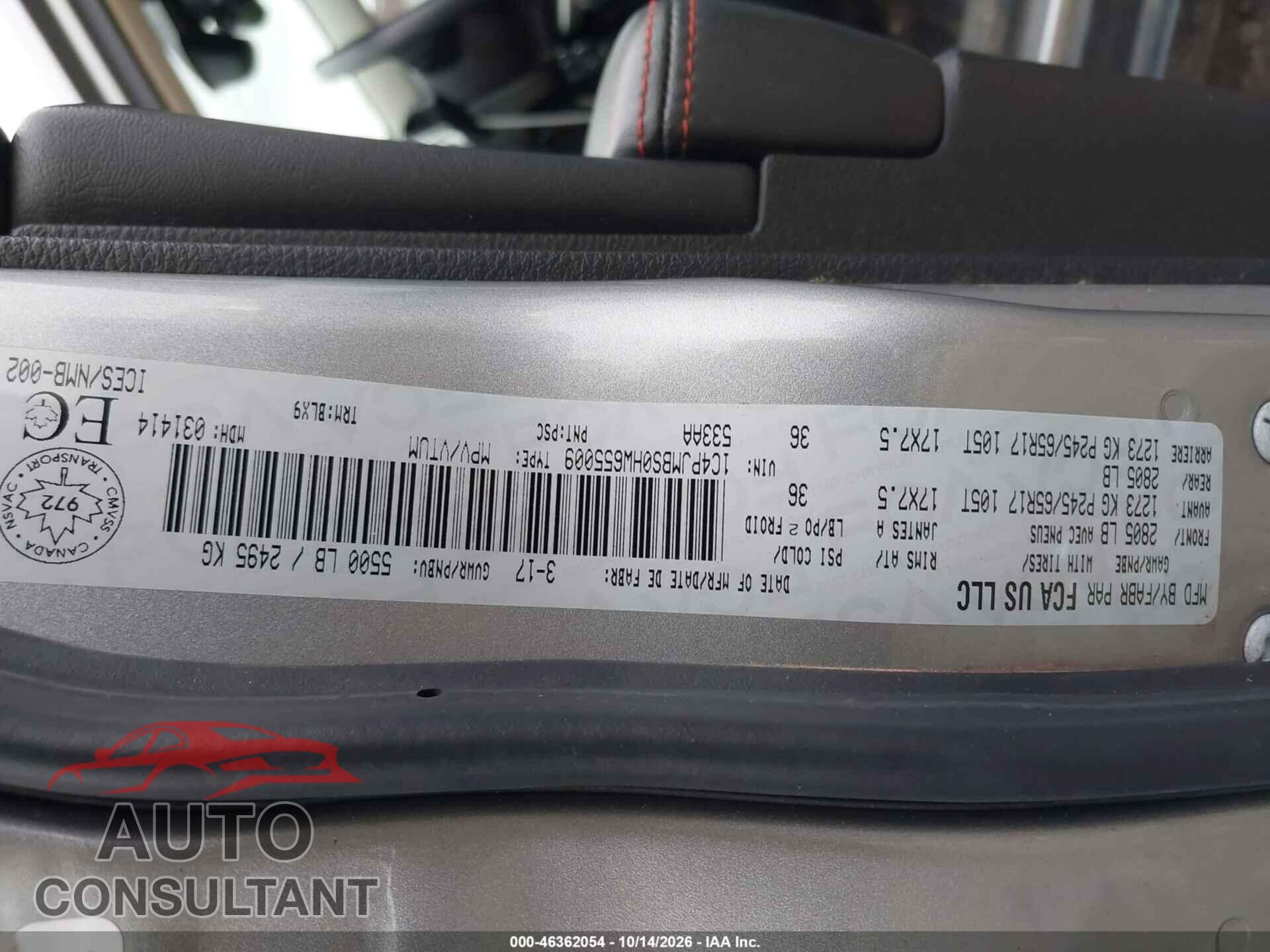 JEEP CHEROKEE 2017 - 1C4PJMBS0HW655009