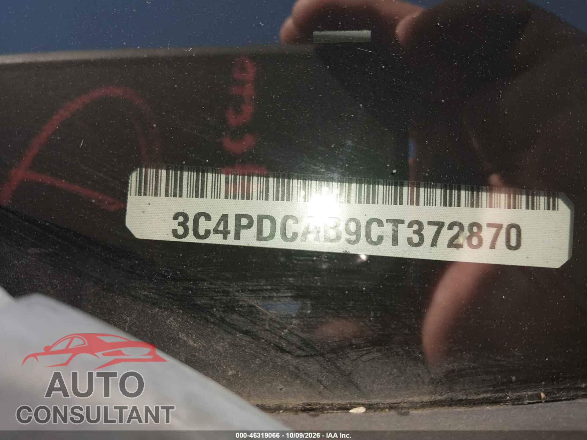 DODGE JOURNEY 2012 - 3C4PDCAB9CT372870