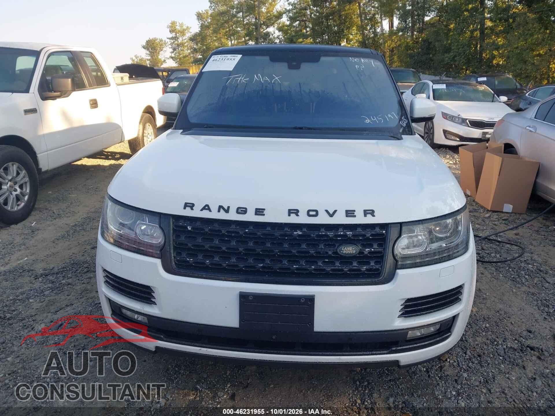 LAND ROVER RANGE ROVER 2016 - SALGS2VF9GA245197