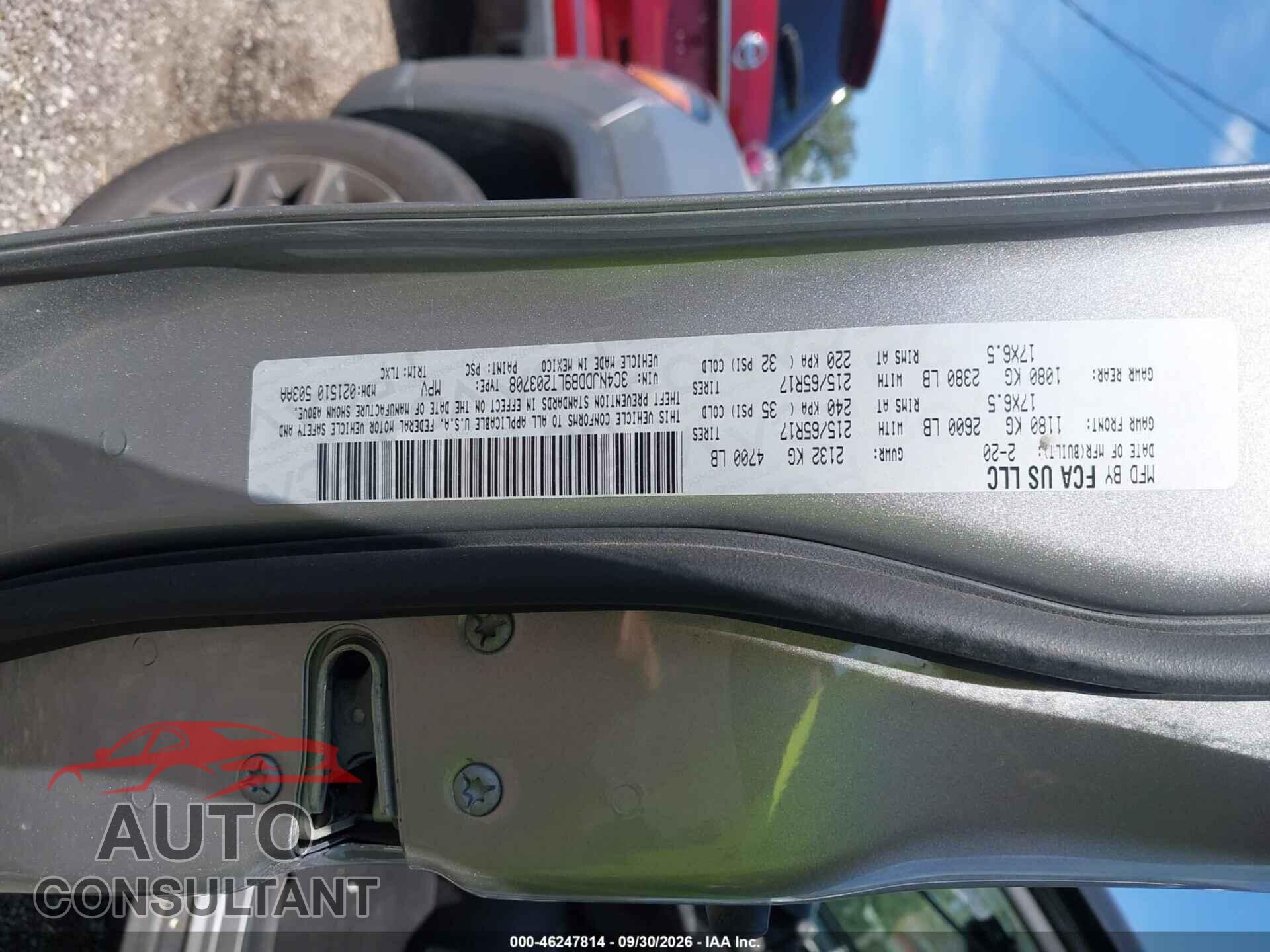 JEEP COMPASS 2020 - 3C4NJDDB9LT203708