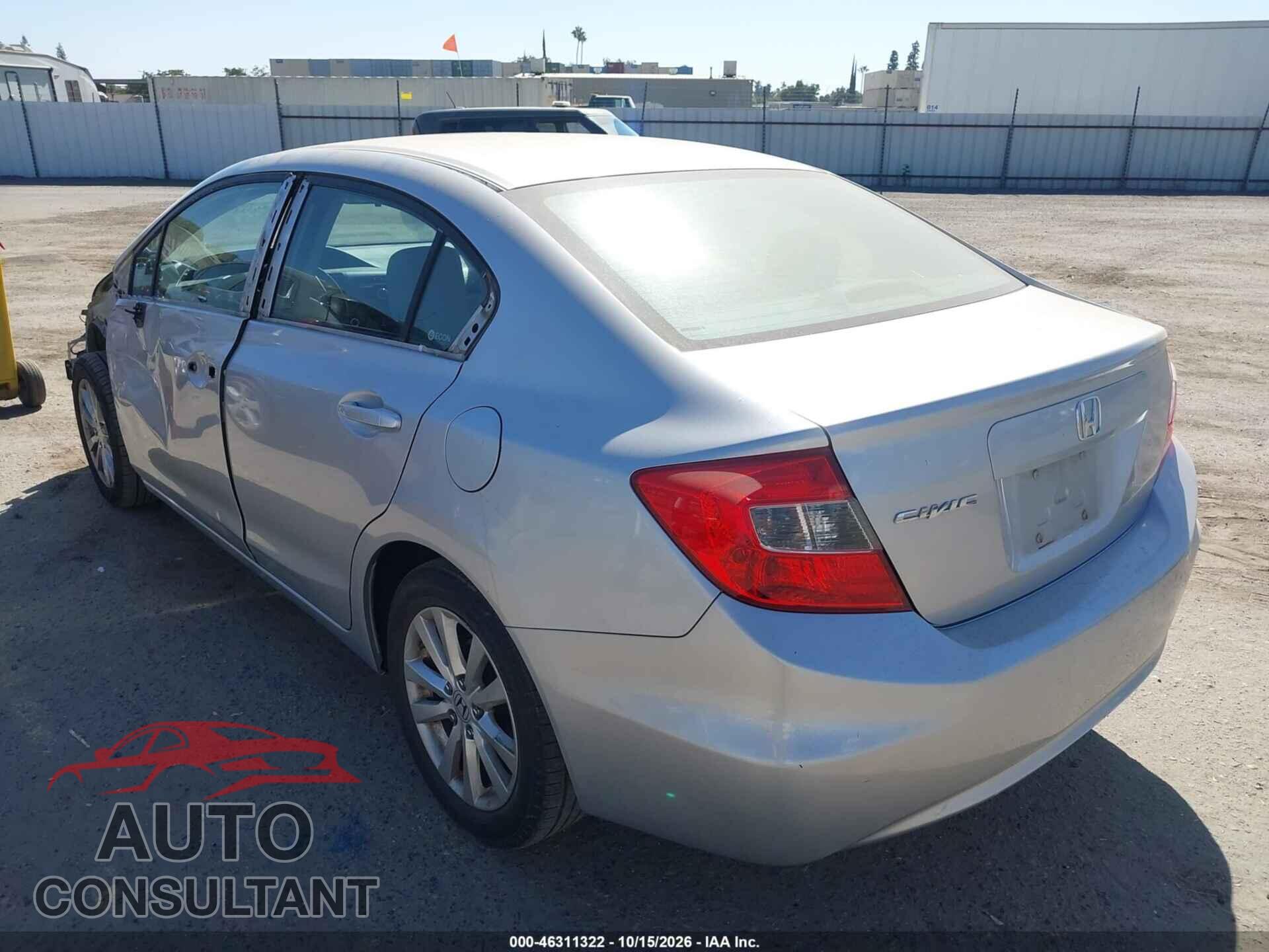 HONDA CIVIC 2012 - 19XFB2F95CE366277