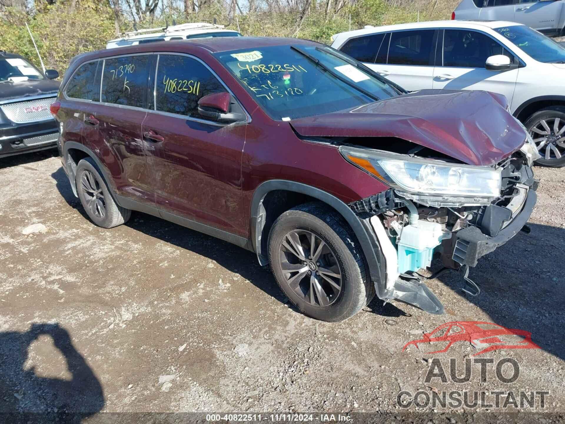 TOYOTA HIGHLANDER 2019 - 5TDBZRFH2KS713790