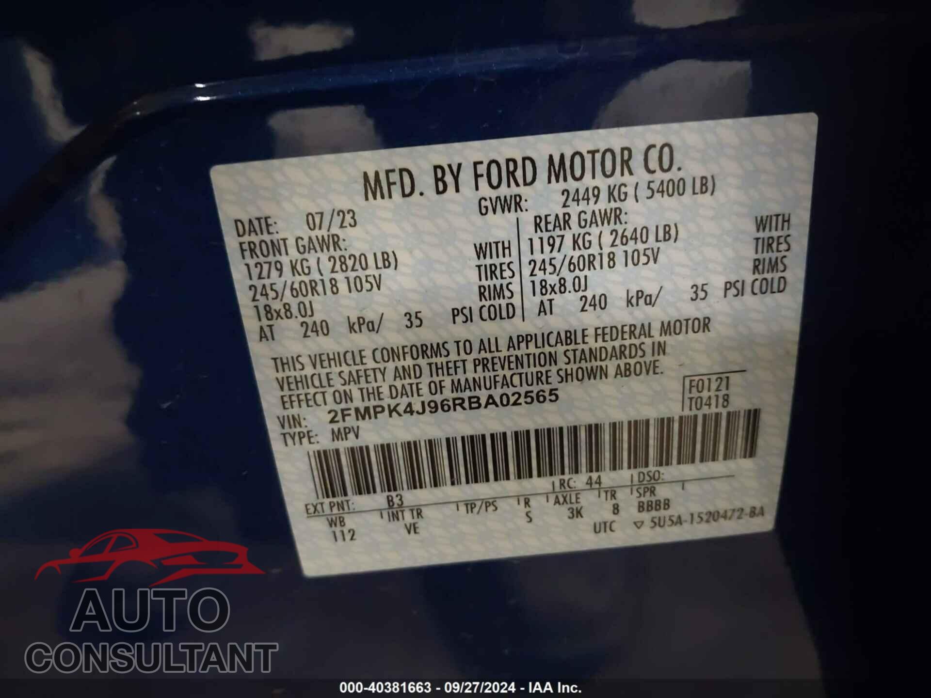 FORD EDGE 2024 - 2FMPK4J96RBA02565