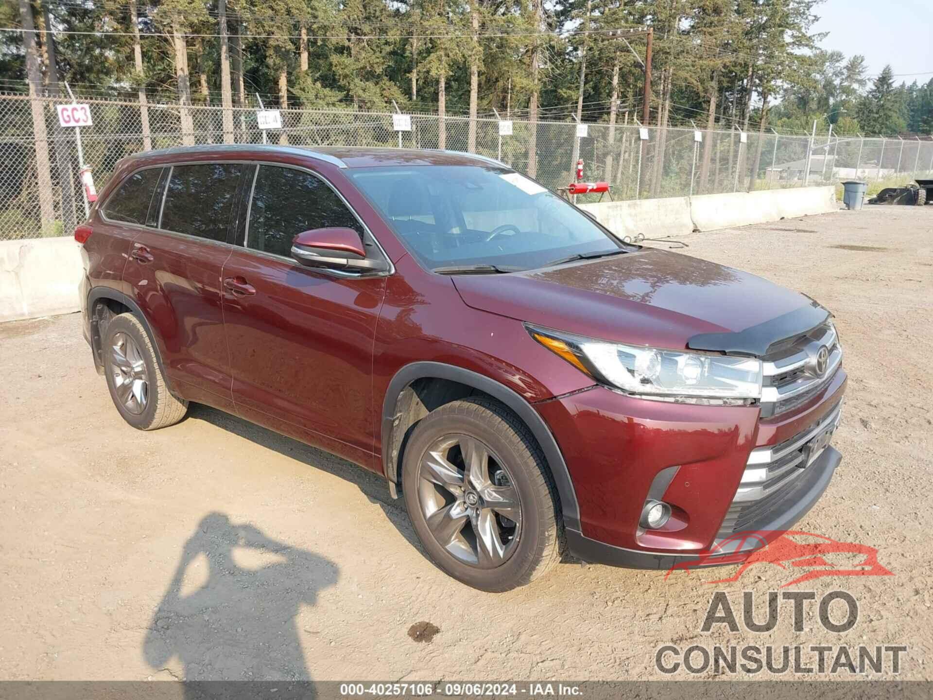 TOYOTA HIGHLANDER 2019 - 5TDDZRFH4KS710723