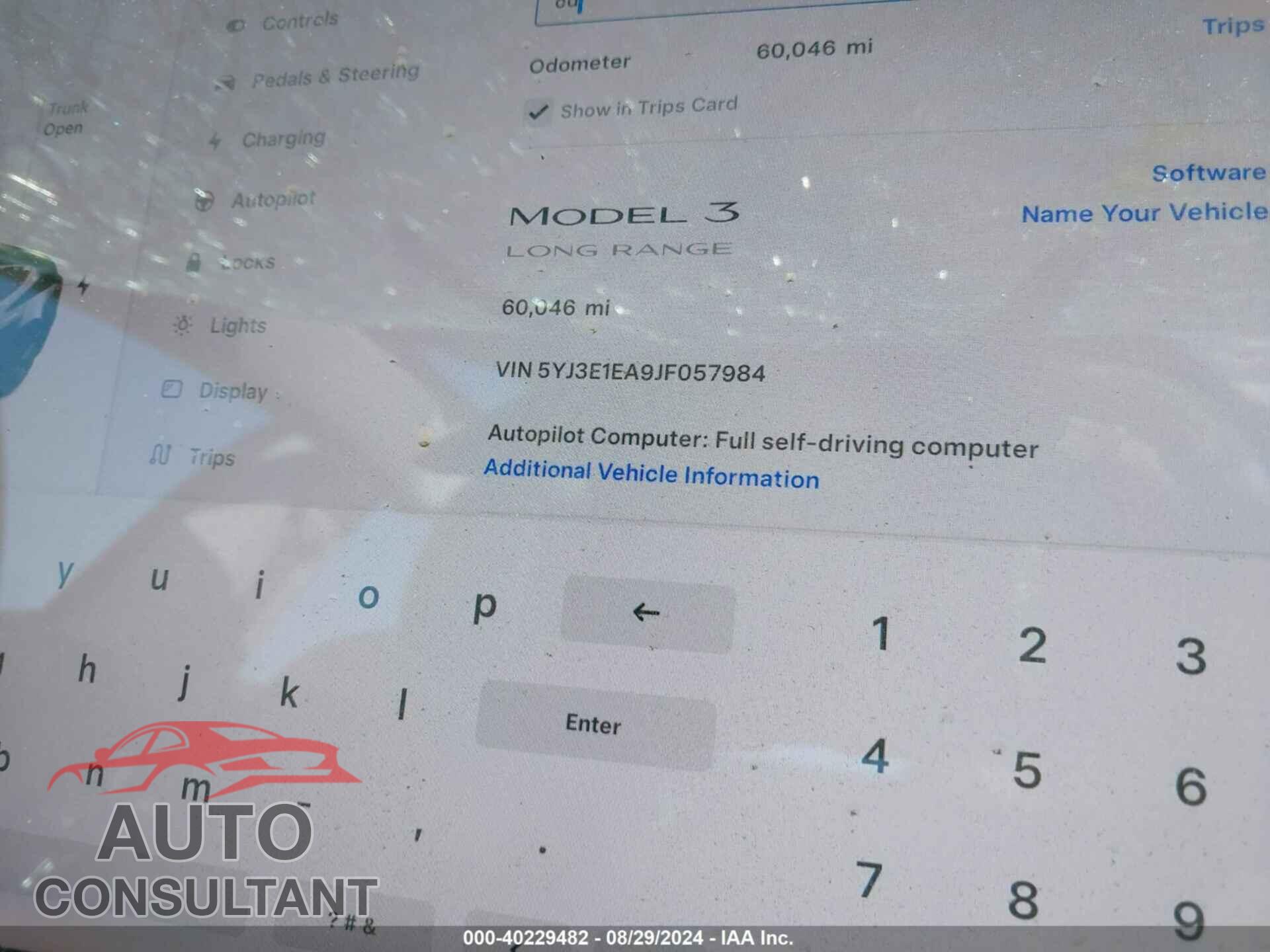 TESLA MODEL 3 2018 - 5YJ3E1EA9JF057984