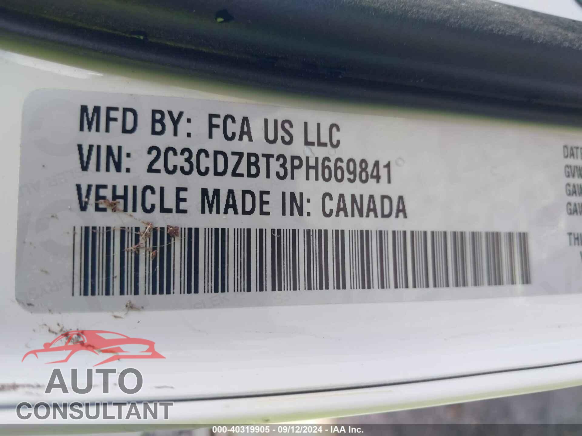 DODGE CHALLENGER 2023 - 2C3CDZBT3PH669841