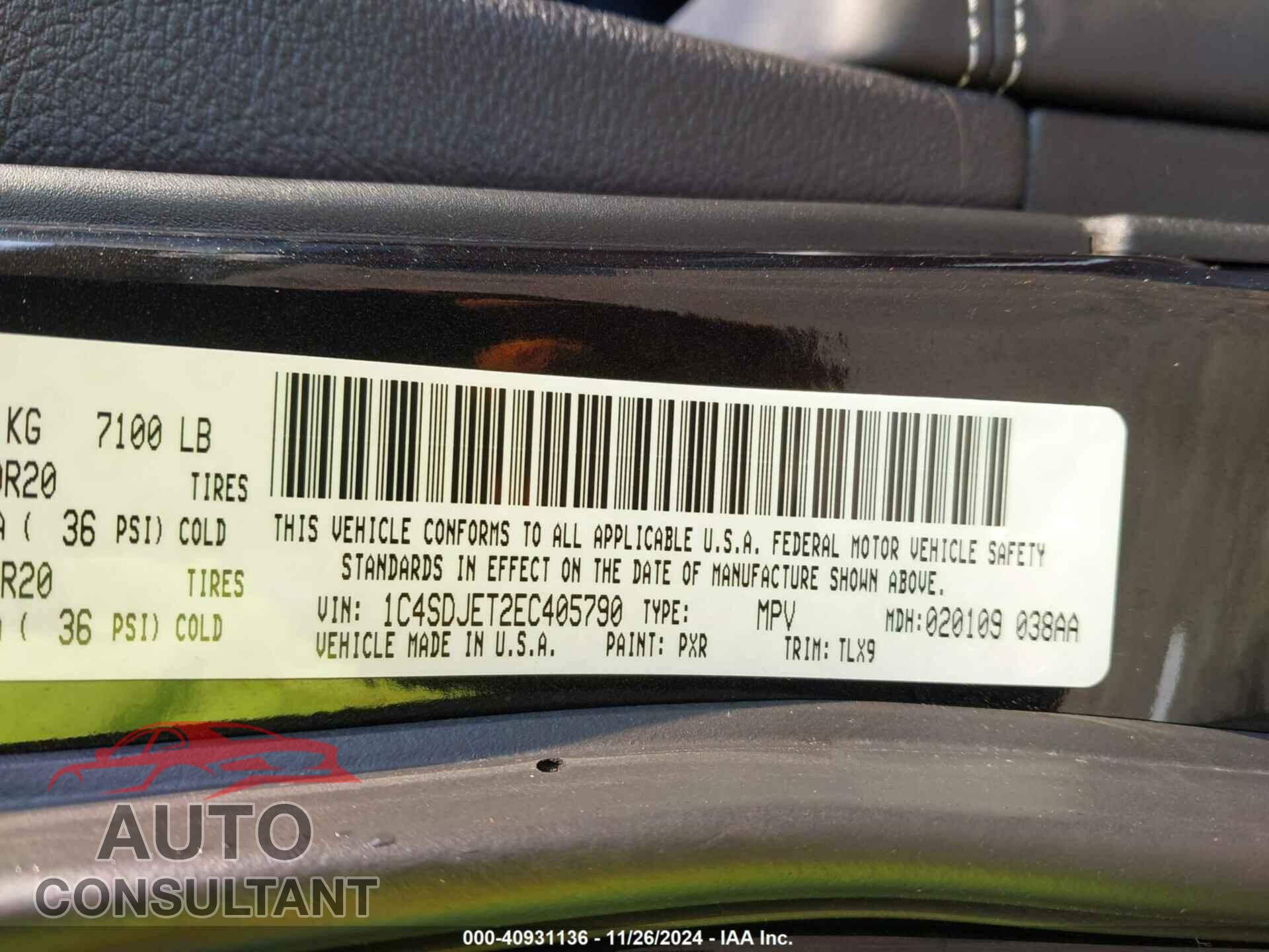 DODGE DURANGO 2014 - 1C4SDJET2EC405790