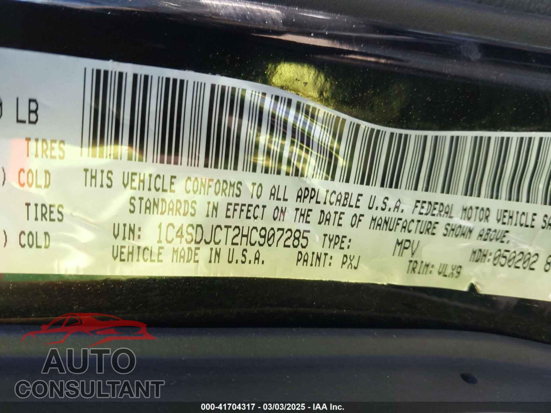 DODGE DURANGO 2017 - 1C4SDJCT2HC907285