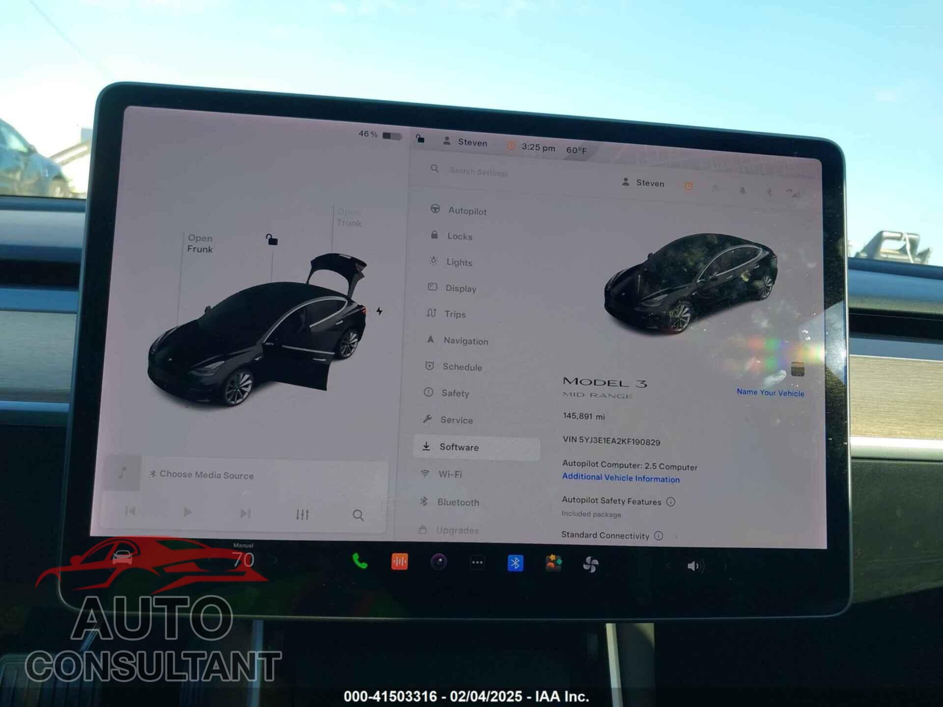 TESLA MODEL 3 2019 - 5YJ3E1EA2KF190829