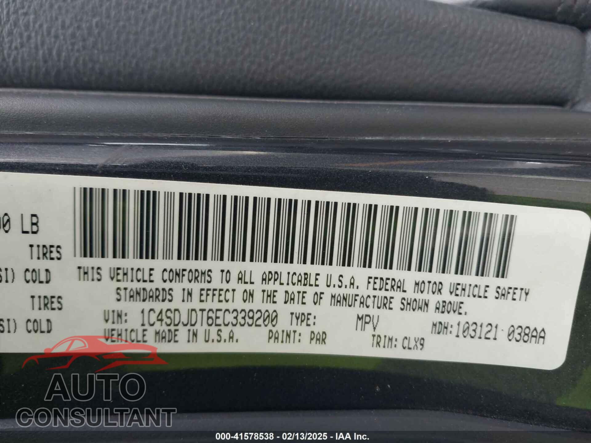 DODGE DURANGO 2014 - 1C4SDJDT6EC339200