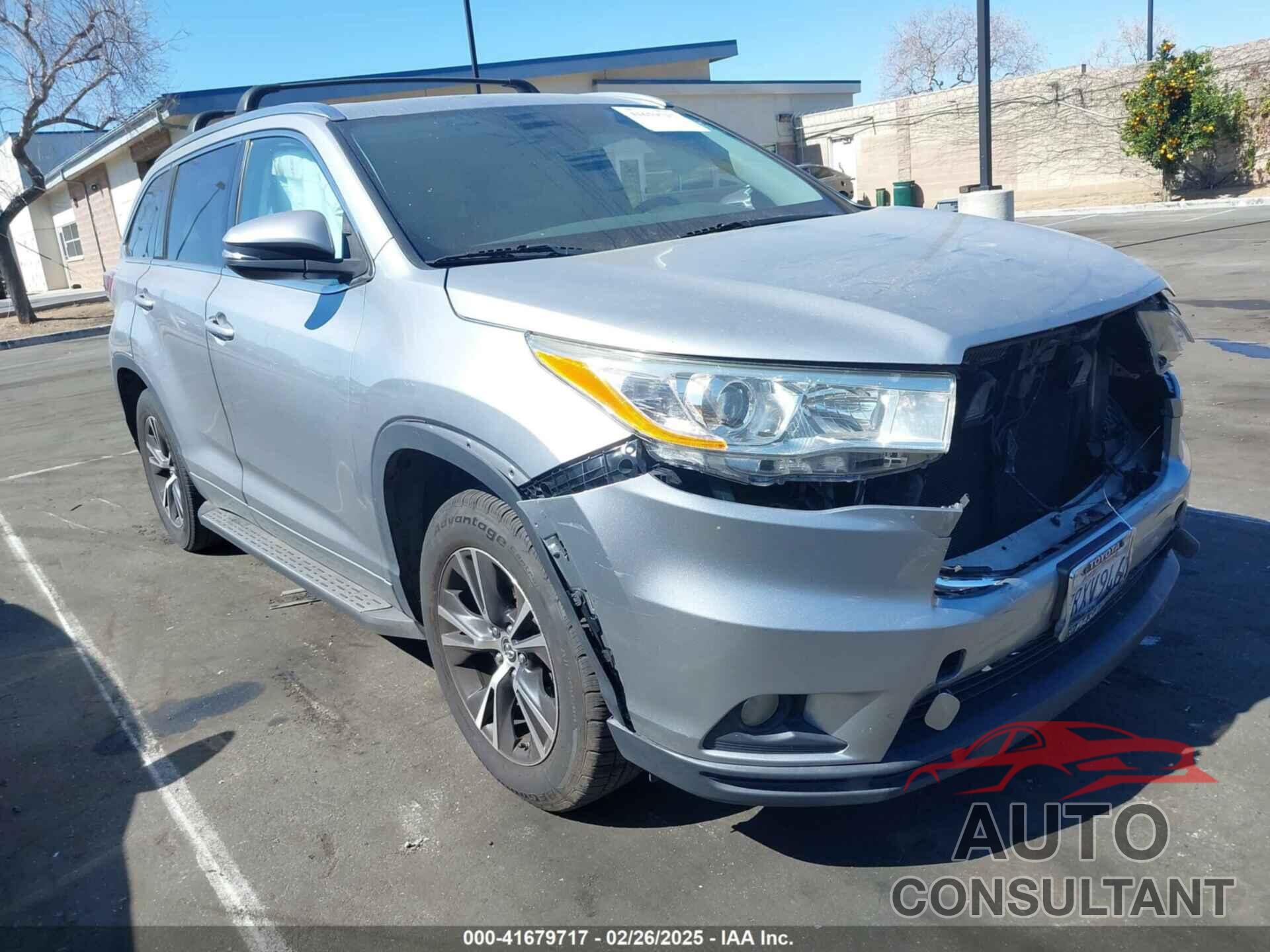 TOYOTA HIGHLANDER 2016 - 5TDKKRFH9GS136140