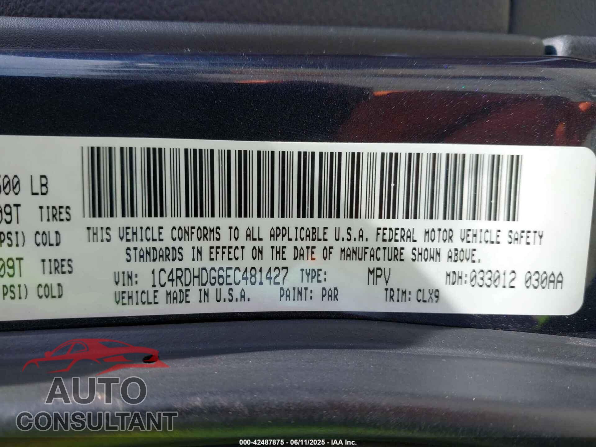 DODGE DURANGO 2014 - 1C4RDHDG6EC481427