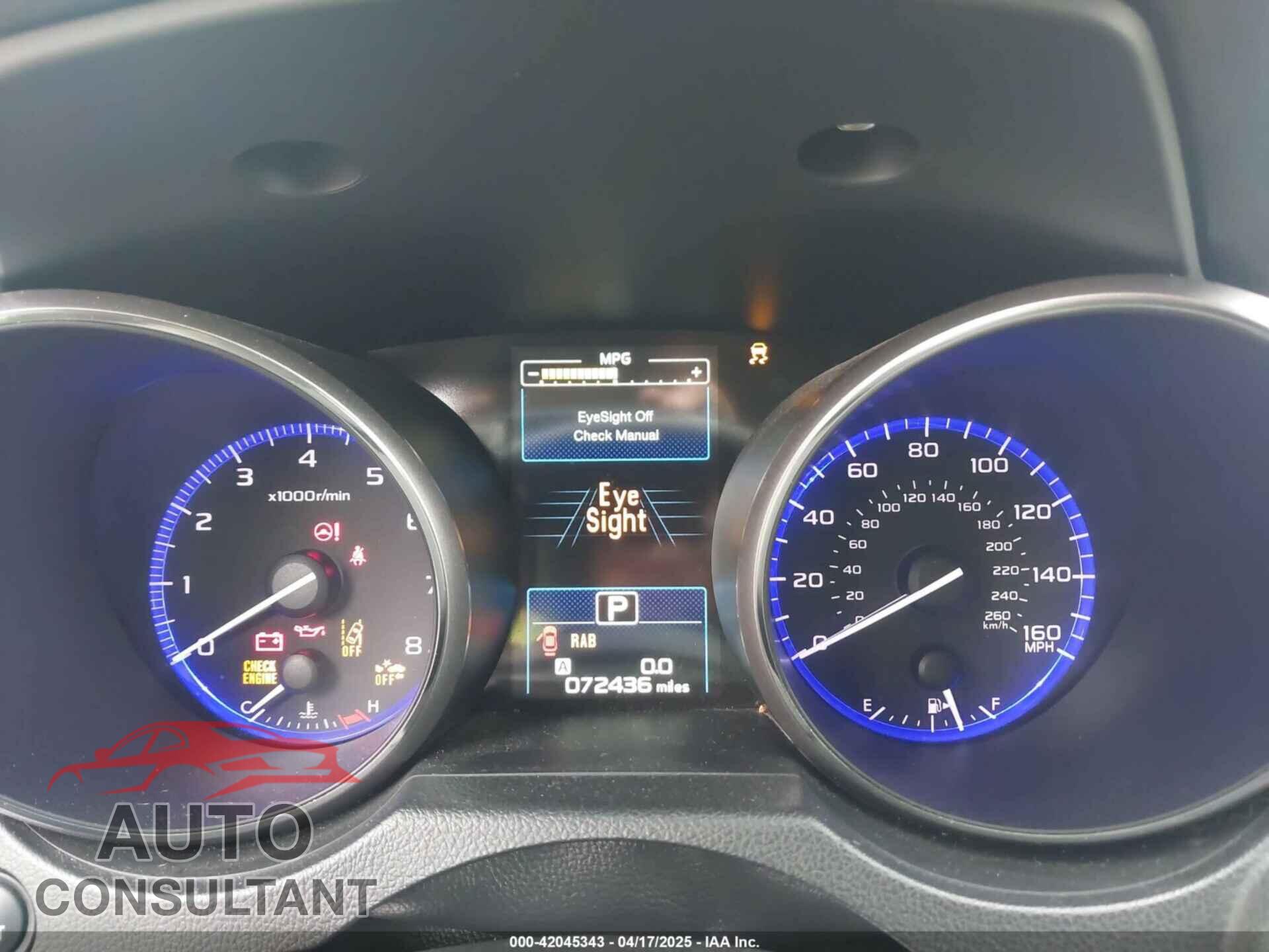 SUBARU OUTBACK 2019 - 4S4BSETC2K3217455