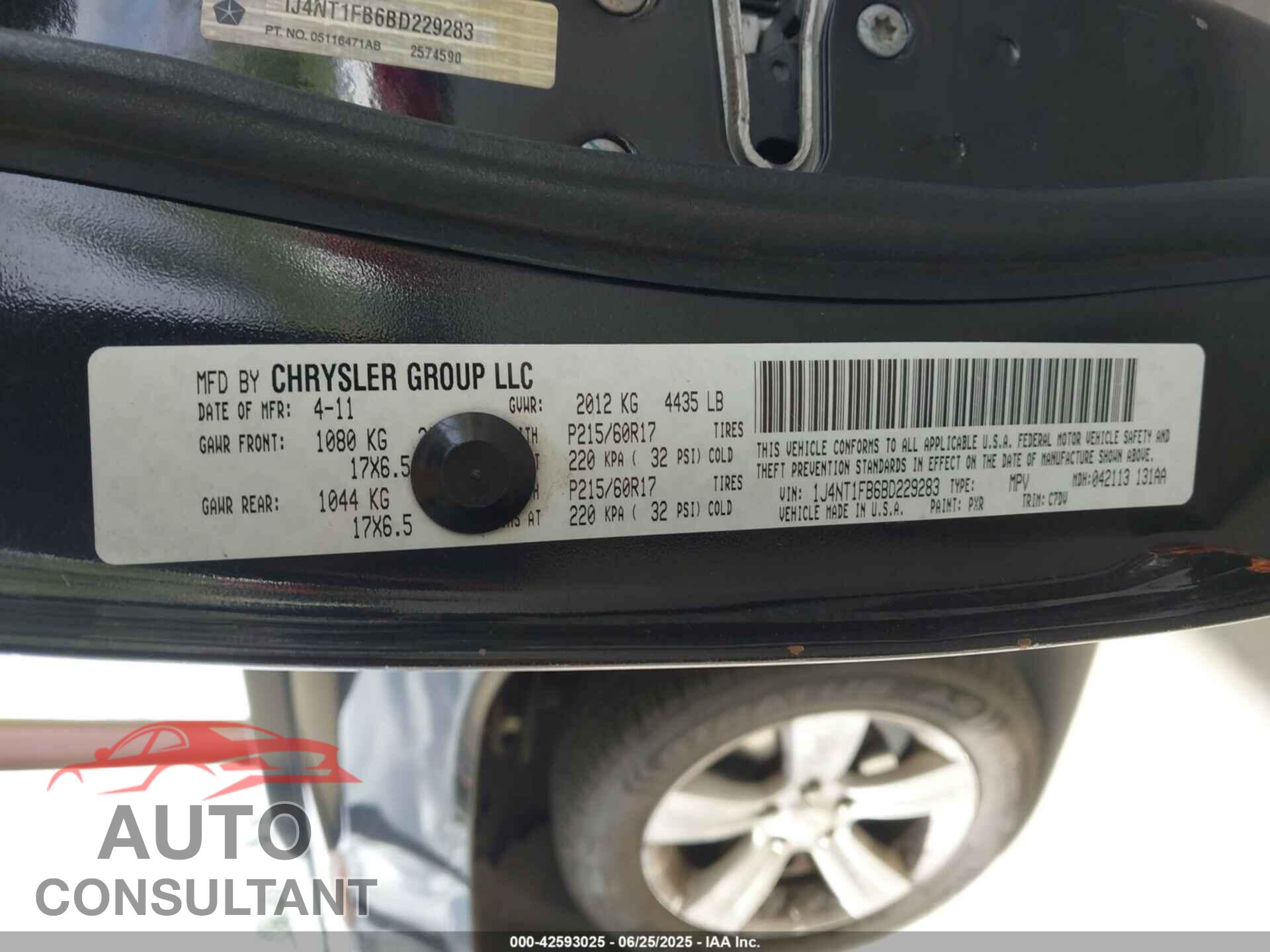 JEEP COMPASS 2011 - 1J4NT1FB6BD229283