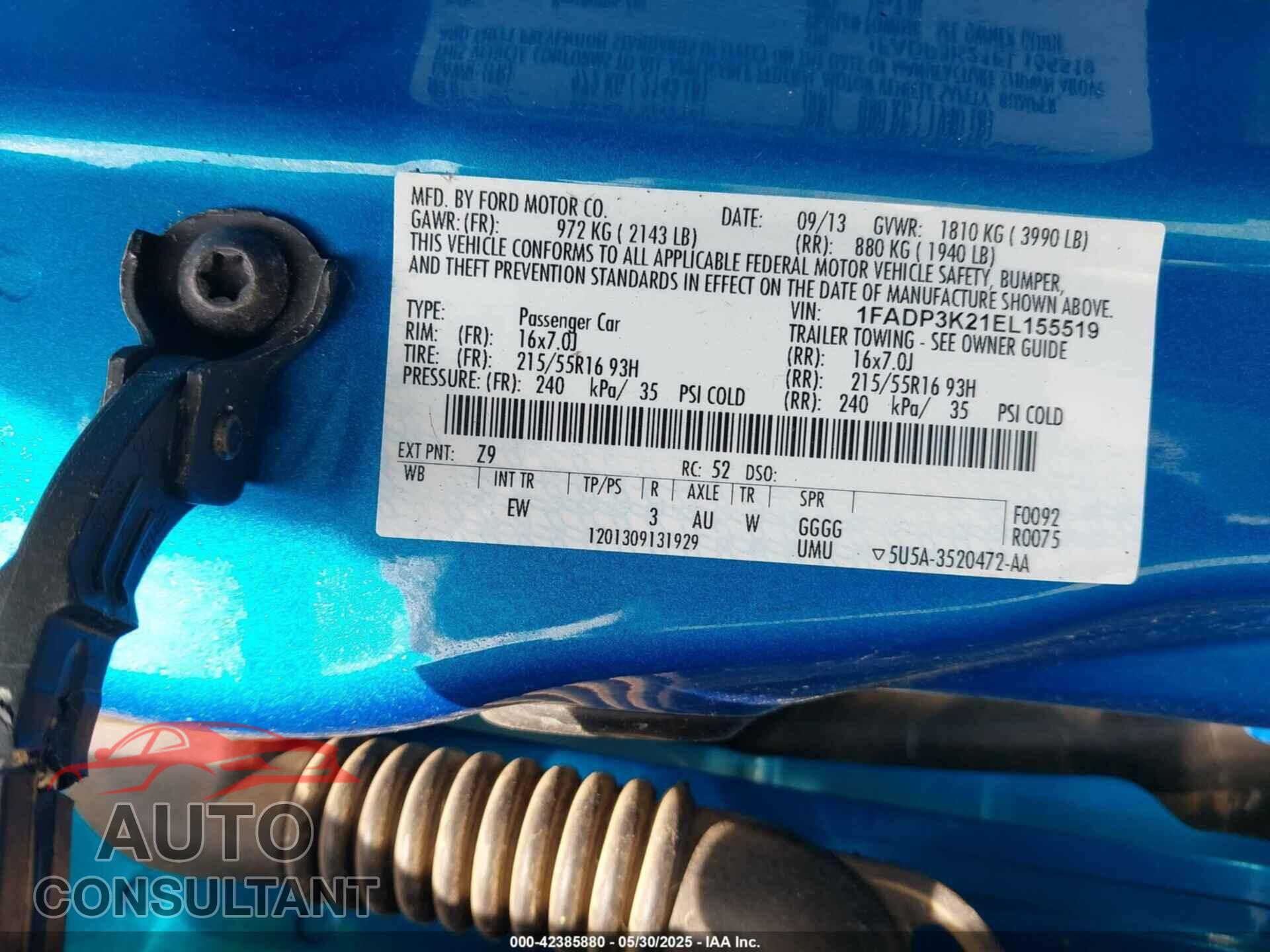 FORD FOCUS 2014 - 1FADP3K21EL155519