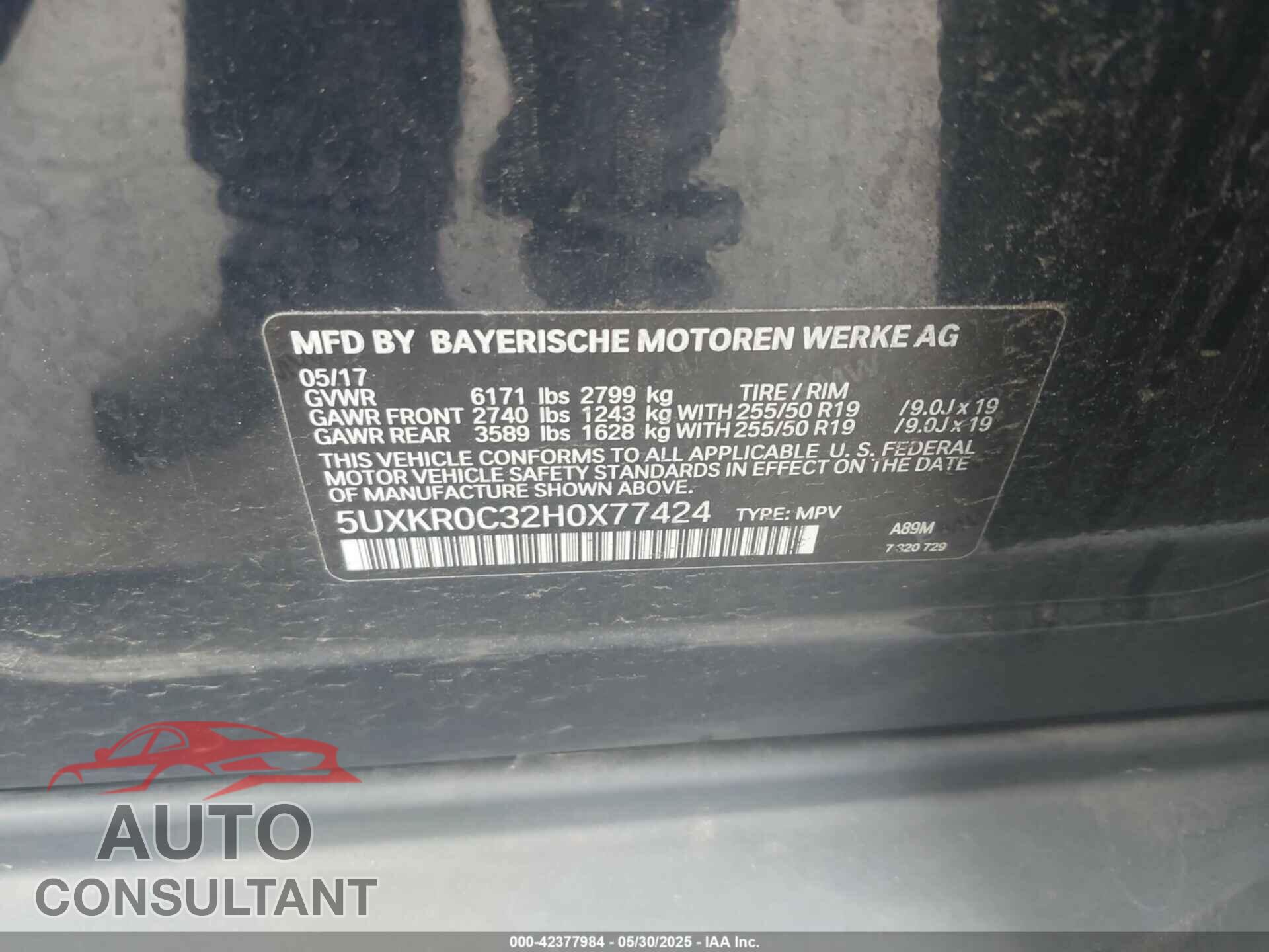 BMW X5 2017 - 5UXKR0C32H0X77424