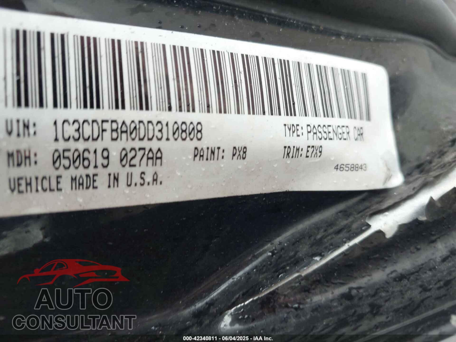 DODGE DART 2013 - 1C3CDFBA0DD310808