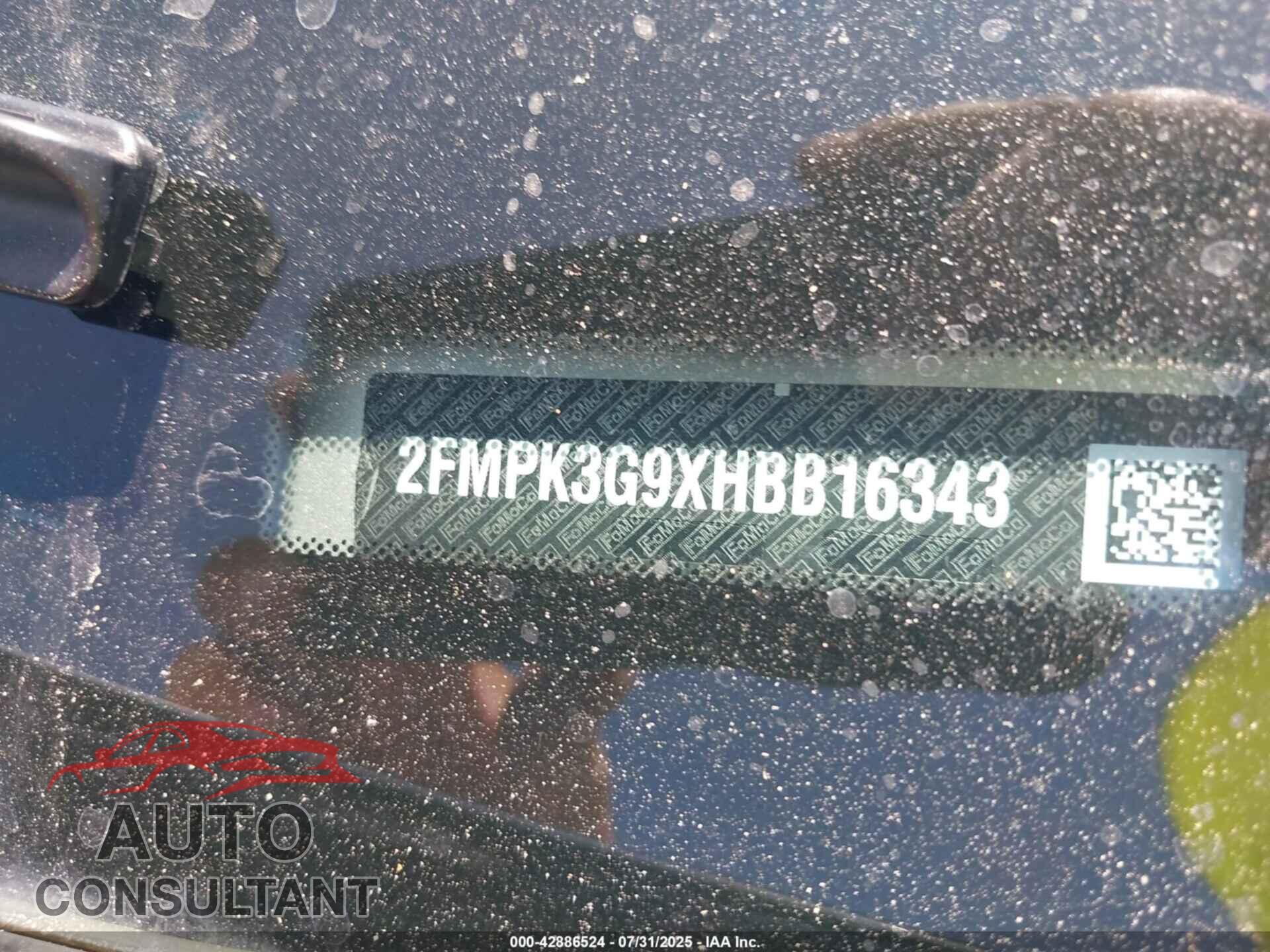 FORD EDGE 2017 - 2FMPK3G9XHBB16343