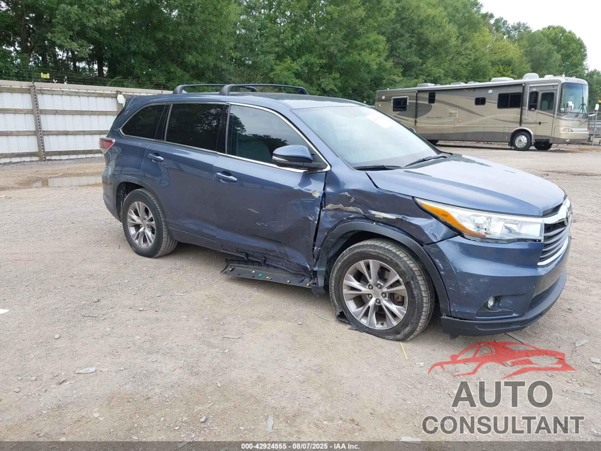 TOYOTA HIGHLANDER 2015 - 5TDZKRFH2FS094942