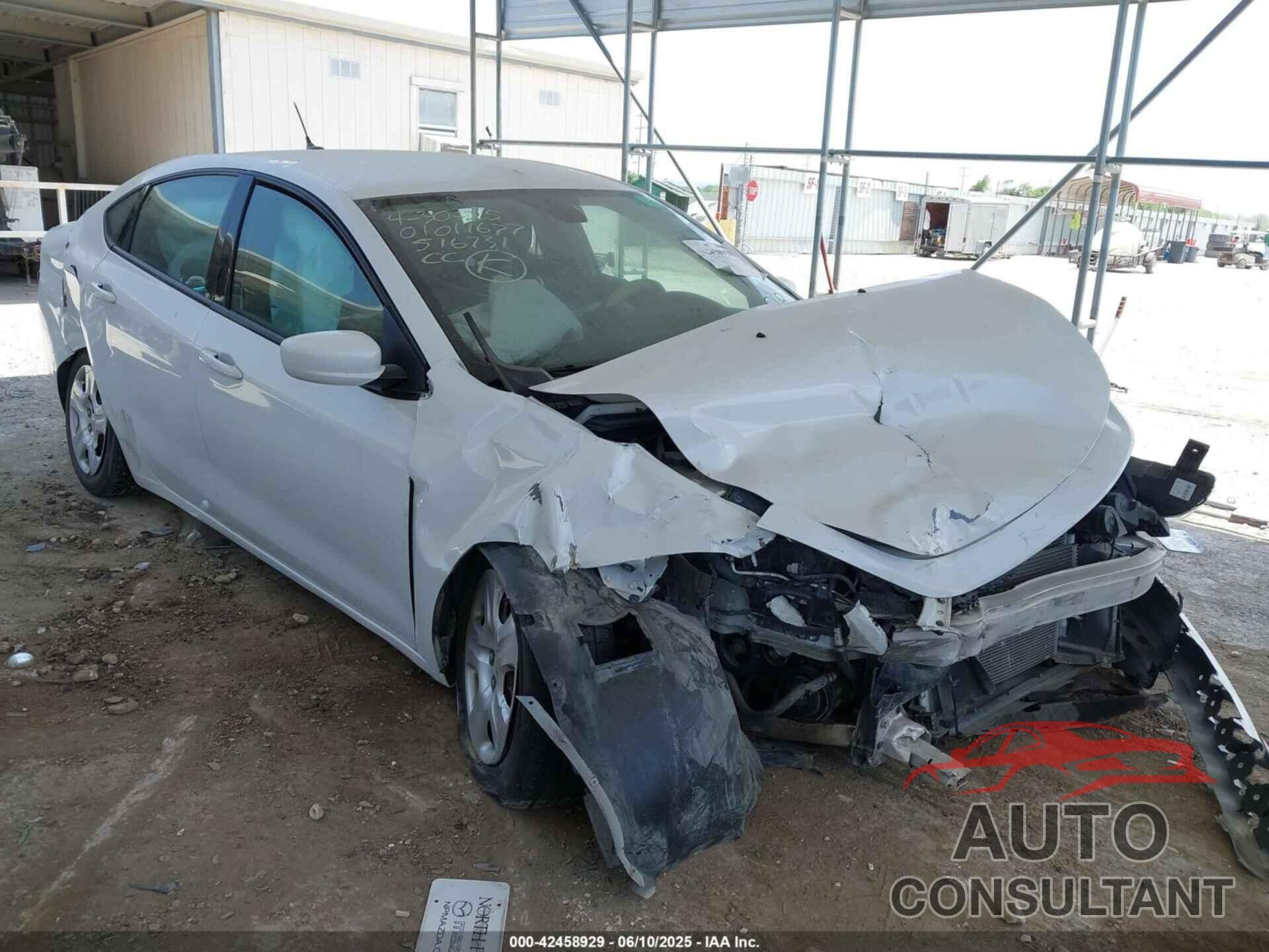 DODGE DART 2016 - 1C3CDFAA5GD516731