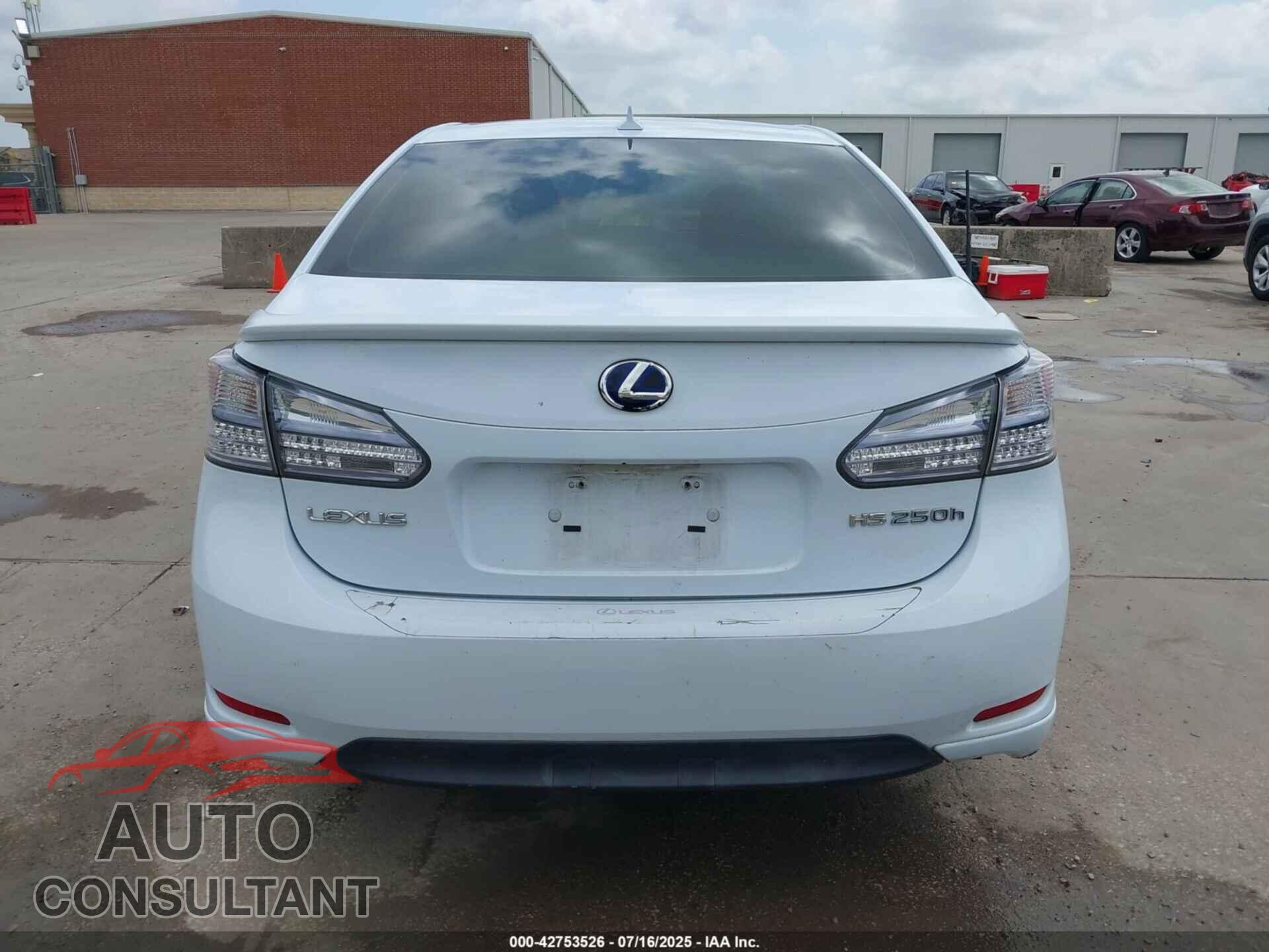LEXUS HS 250H 2010 - JTHBB1BA8A2024100