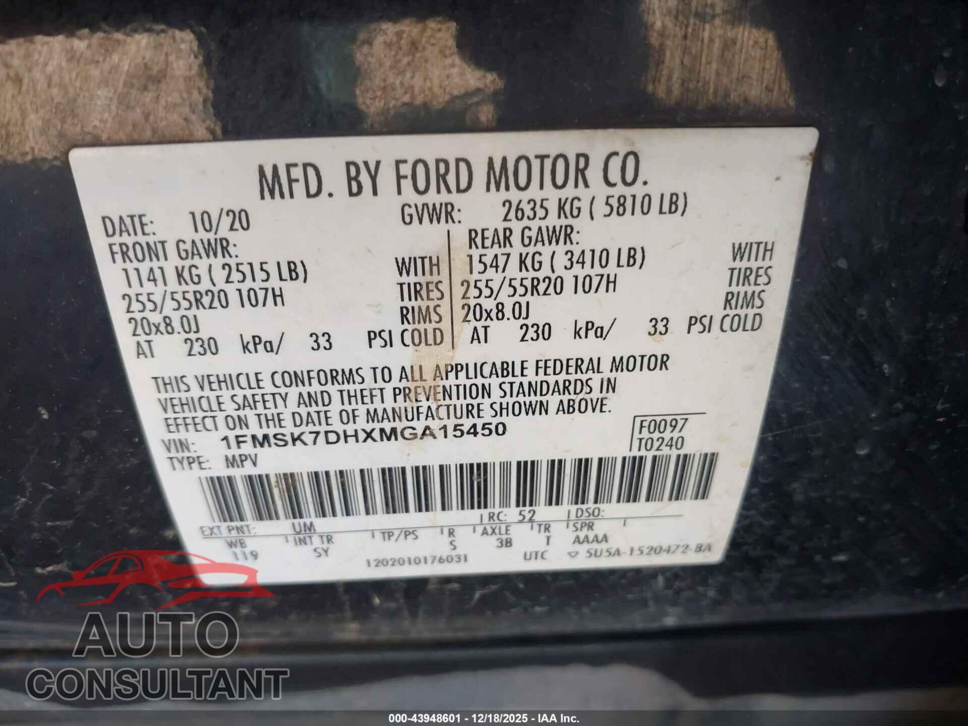 FORD EXPLORER 2021 - 1FMSK7DHXMGA15450
