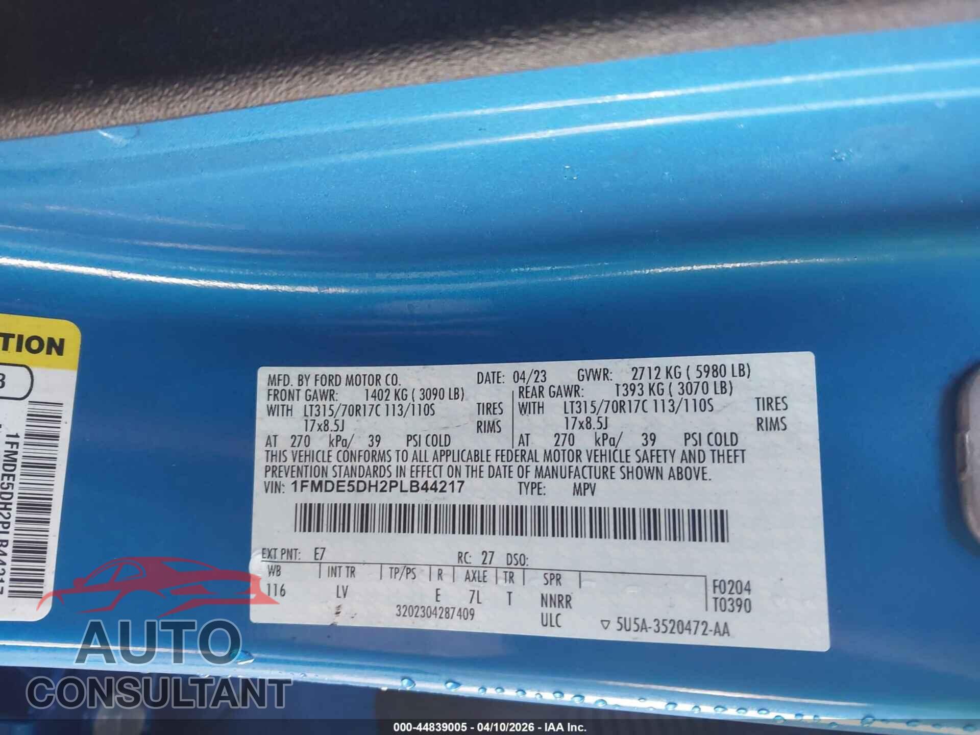 FORD BRONCO 2023 - 1FMDE5DH2PLB44217