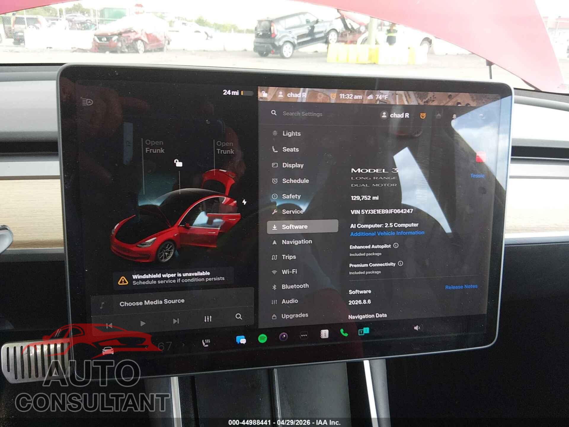 TESLA MODEL 3 2018 - 5YJ3E1EB9JF064247