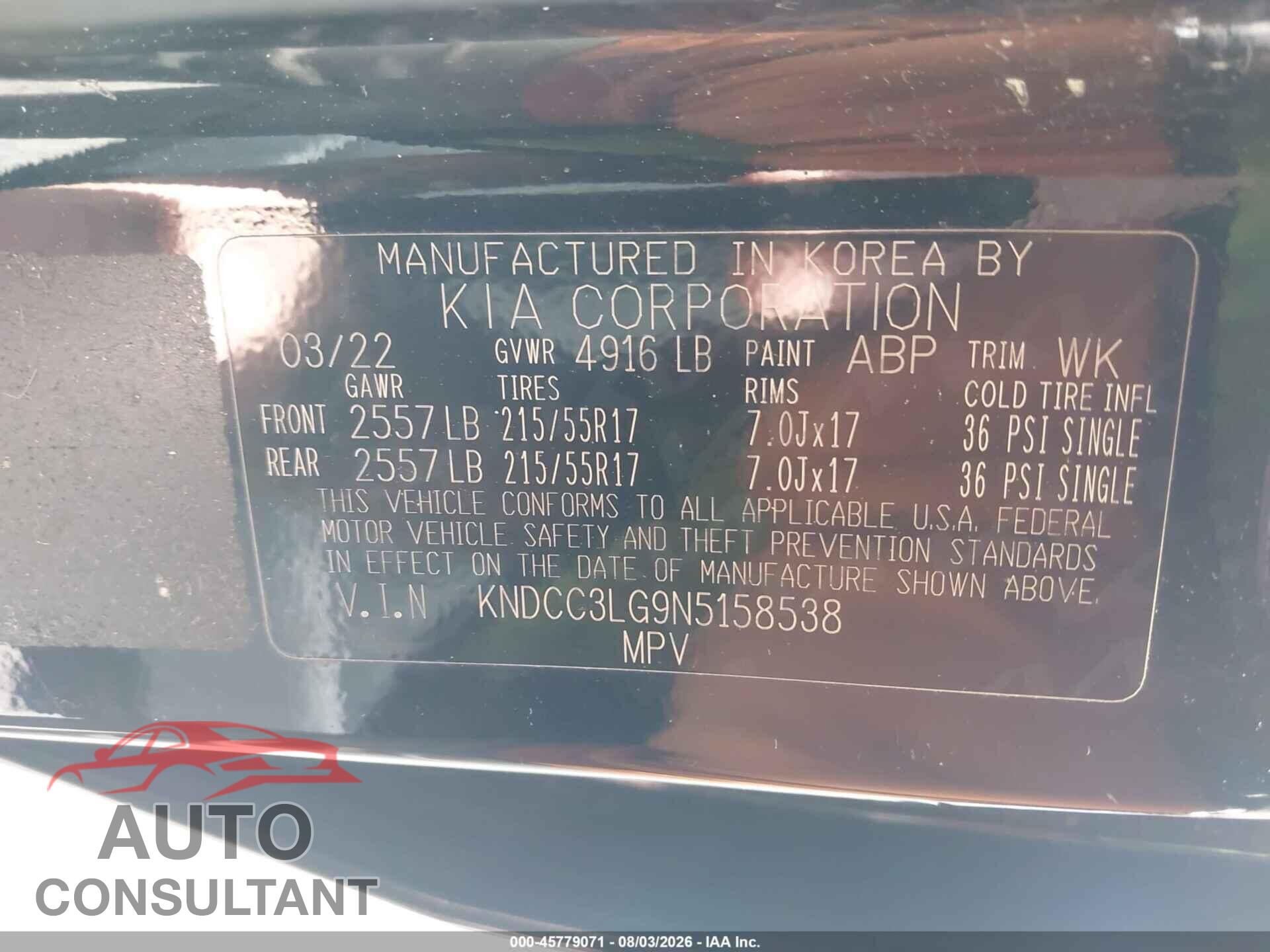 KIA NIRO EV 2022 - KNDCC3LG9N5158538