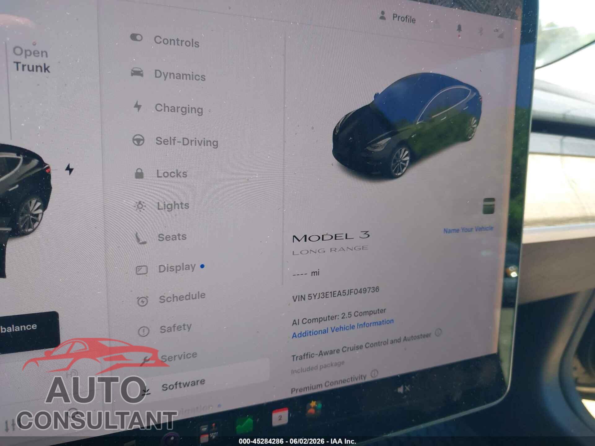 TESLA MODEL 3 2018 - 5YJ3E1EA5JF049736