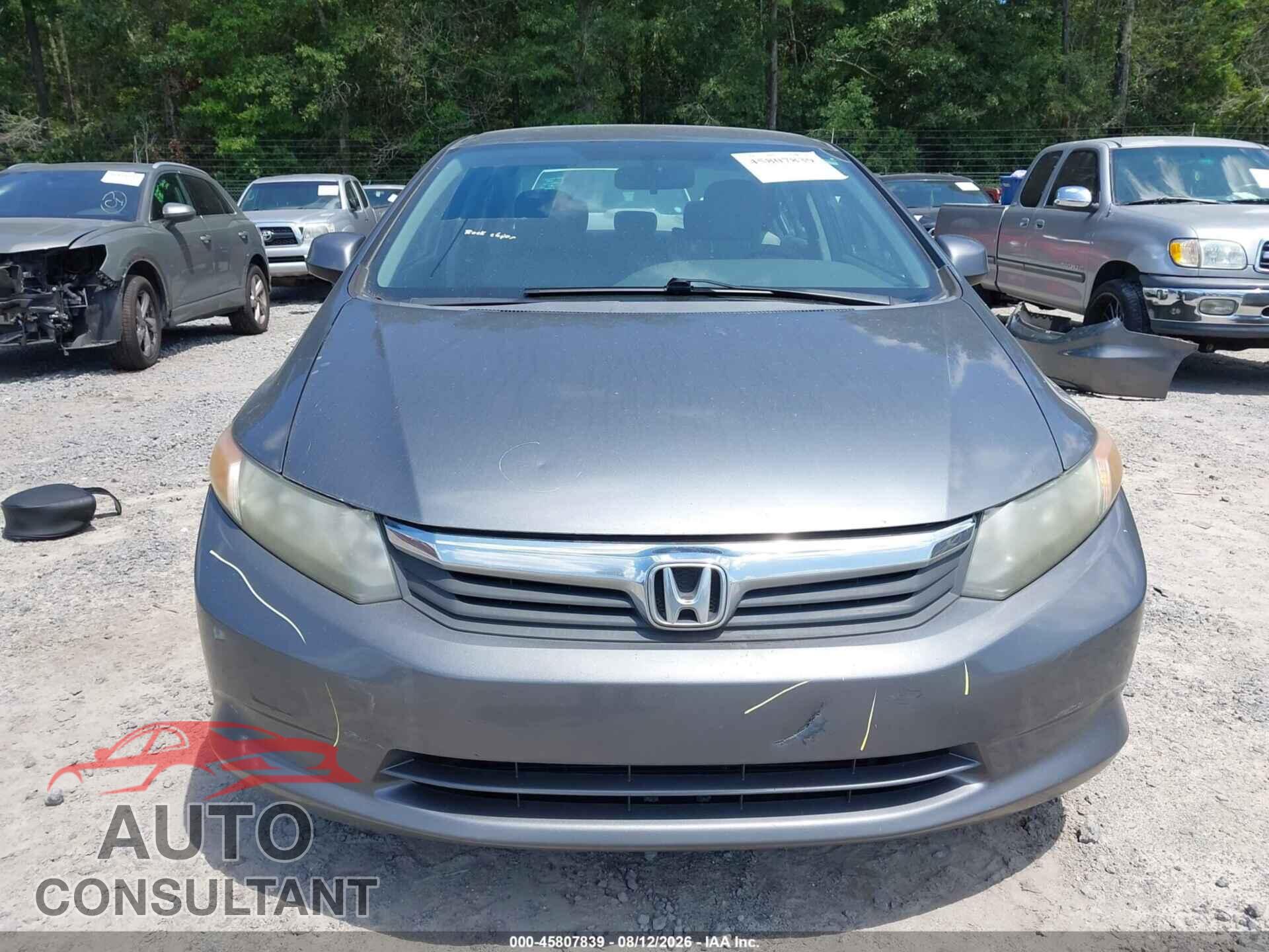 HONDA CIVIC 2012 - 19XFB2F52CE091710