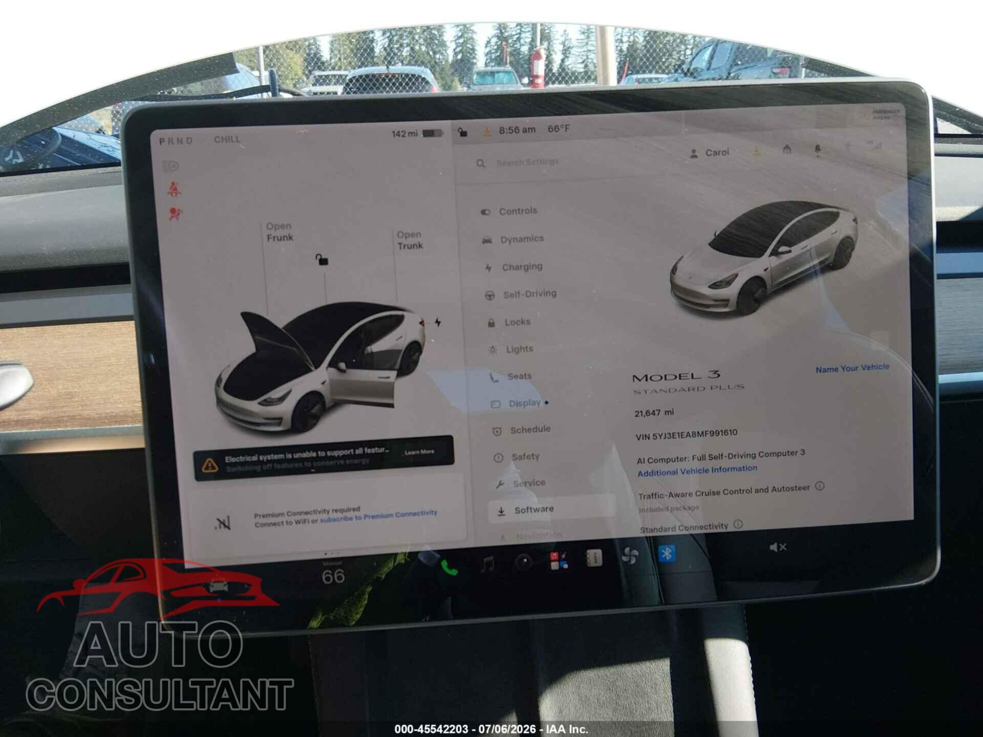 TESLA MODEL 3 2021 - 5YJ3E1EA8MF991610
