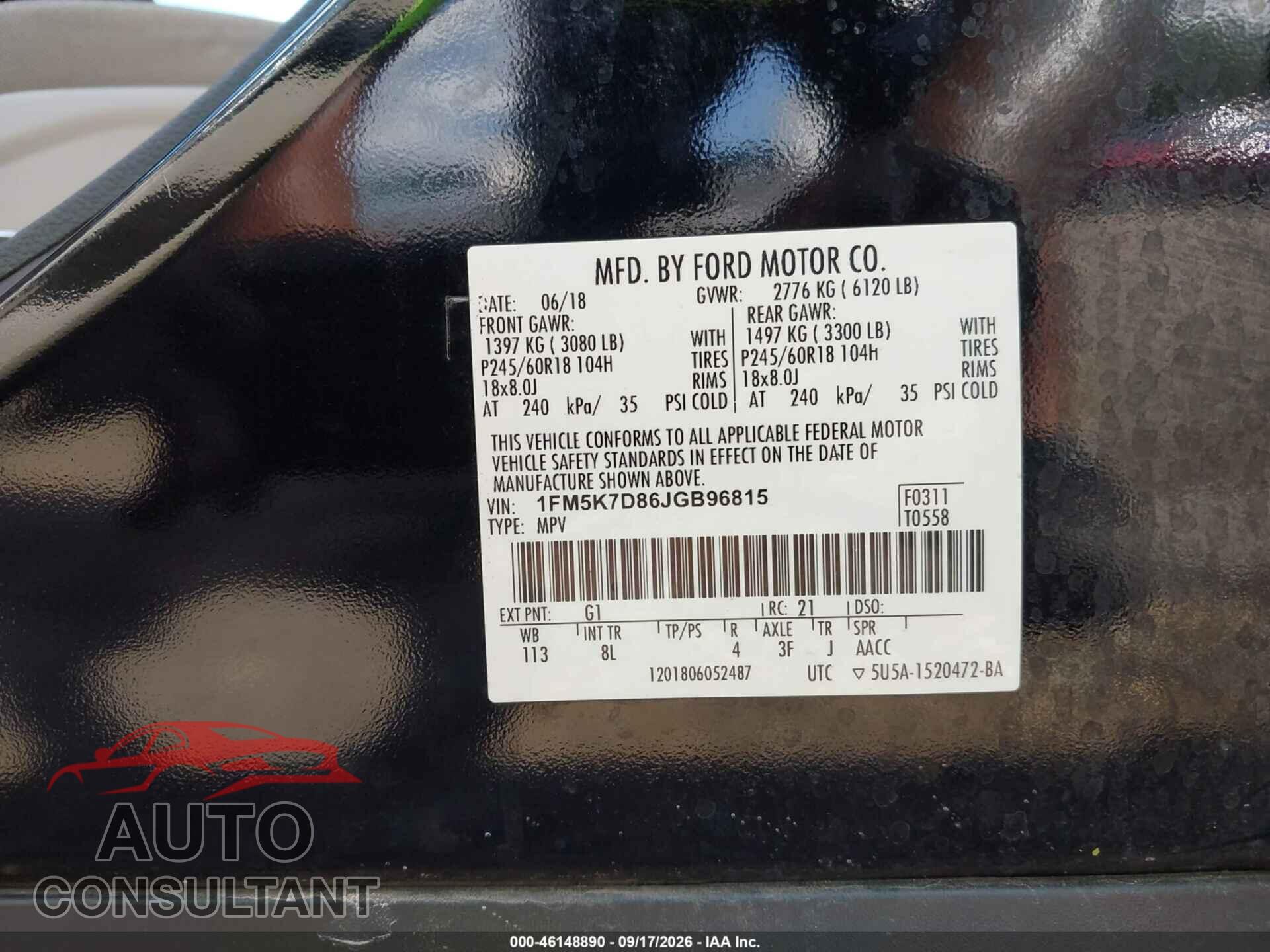 FORD EXPLORER 2018 - 1FM5K7D86JGB96815