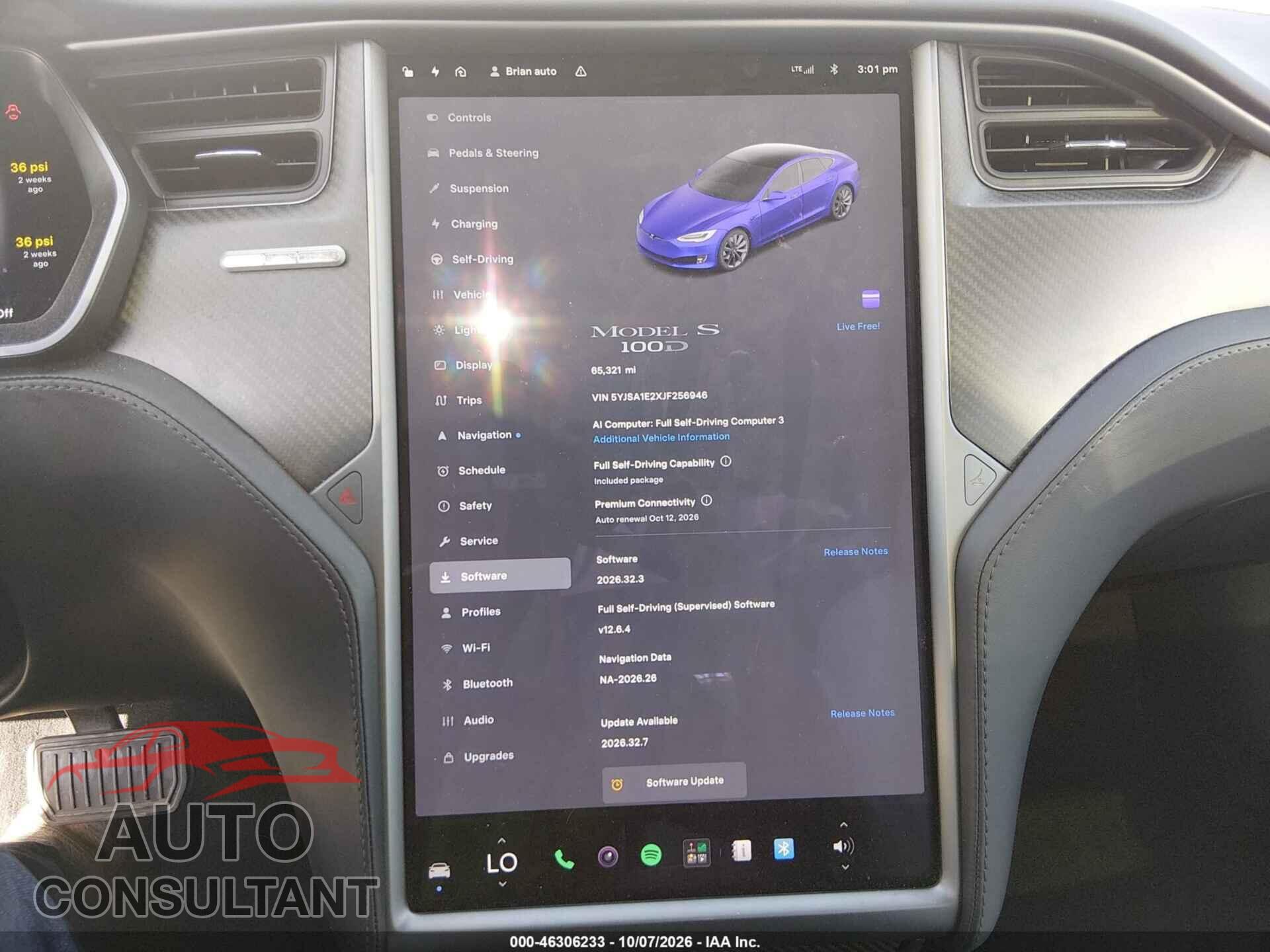 TESLA MODEL S 2018 - 5YJSA1E2XJF256946