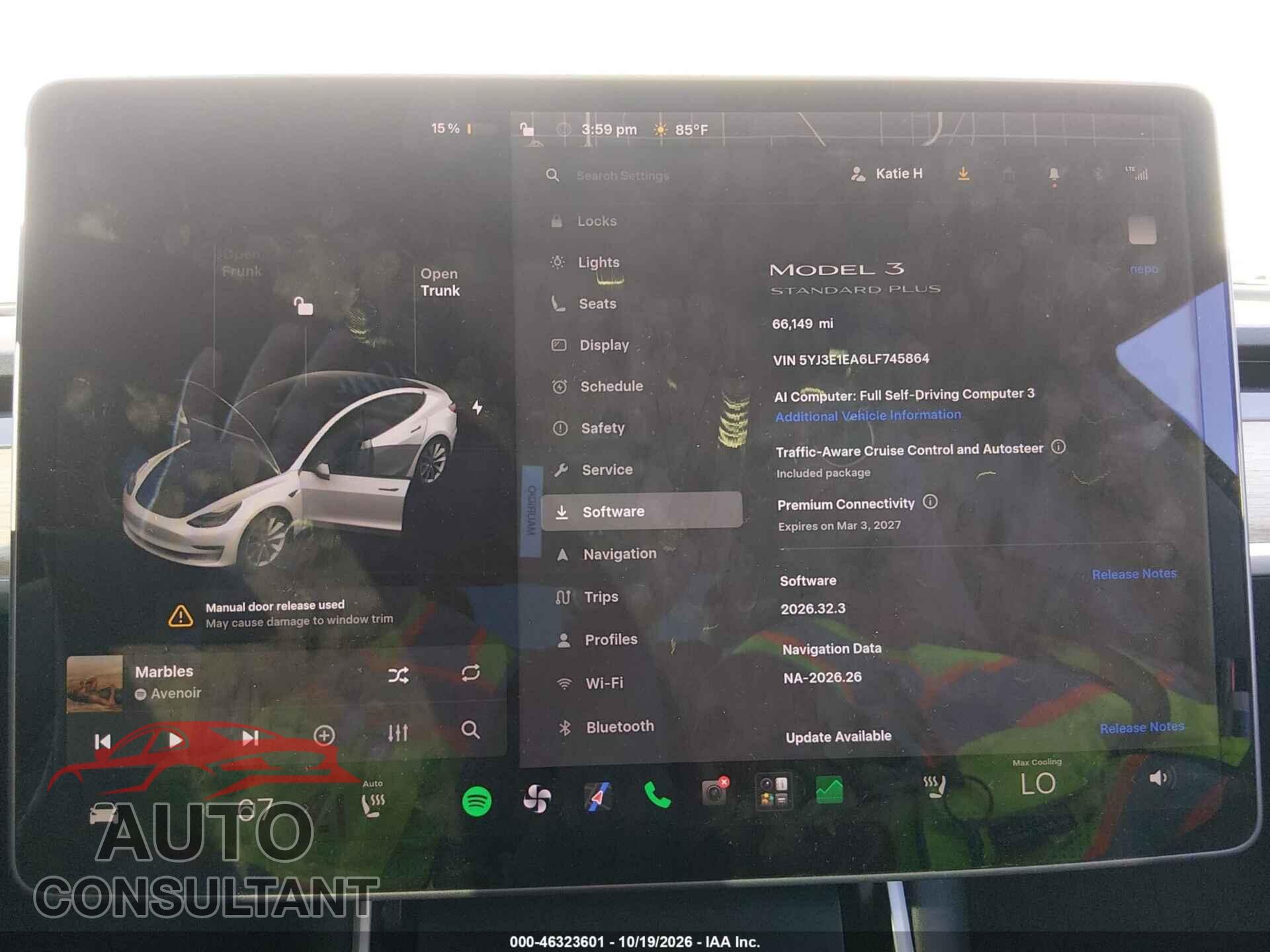 TESLA MODEL 3 2020 - 5YJ3E1EA6LF745864