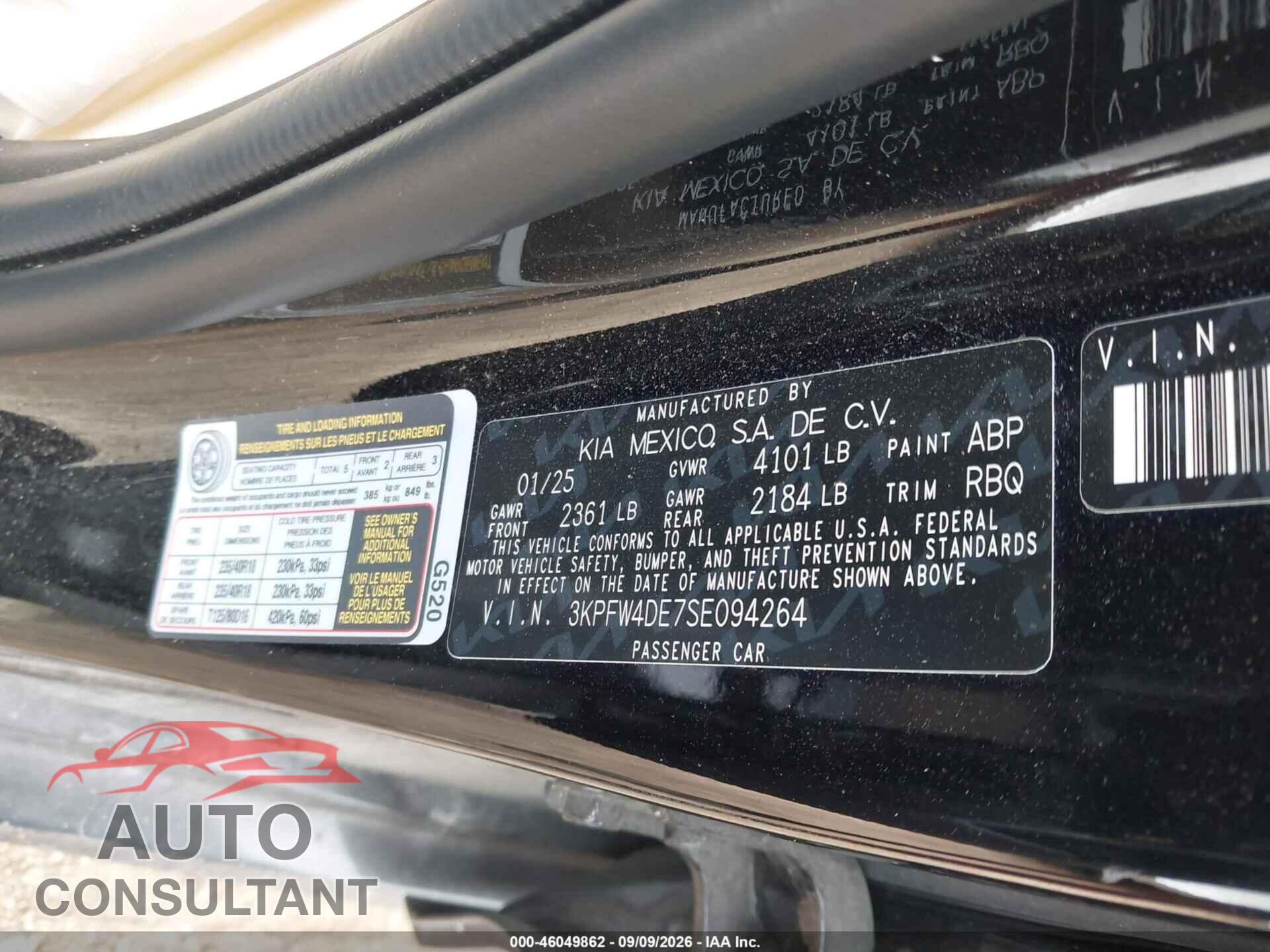 KIA K4 2025 - 3KPFW4DE7SE094264