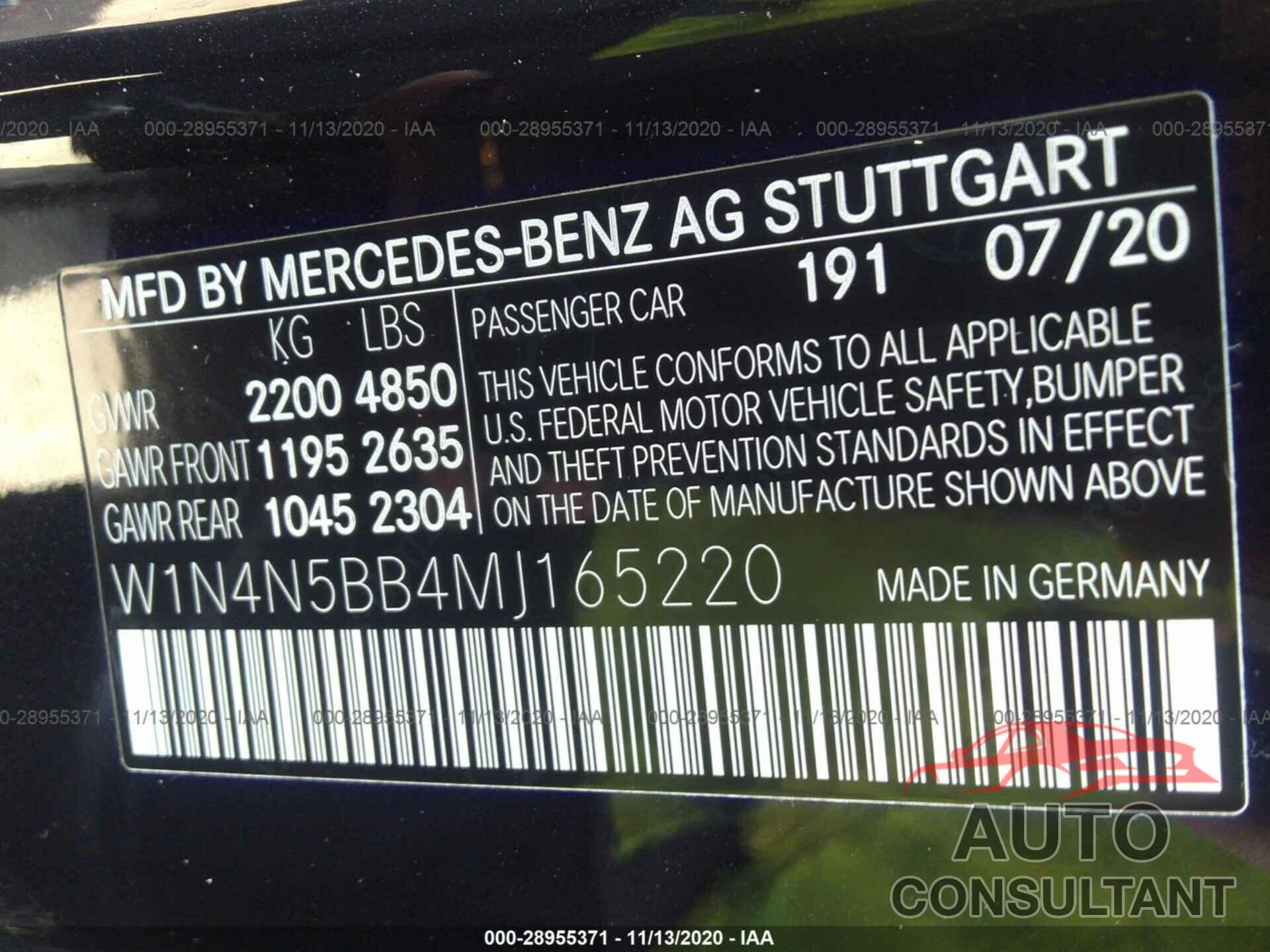MERCEDES-BENZ AMG GT 2021 - W1N4N5BB4MJ165220