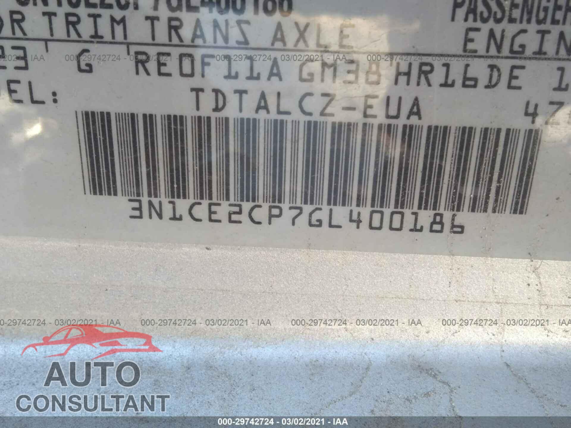 NISSAN VERSA NOTE 2016 - 3N1CE2CP7GL400186
