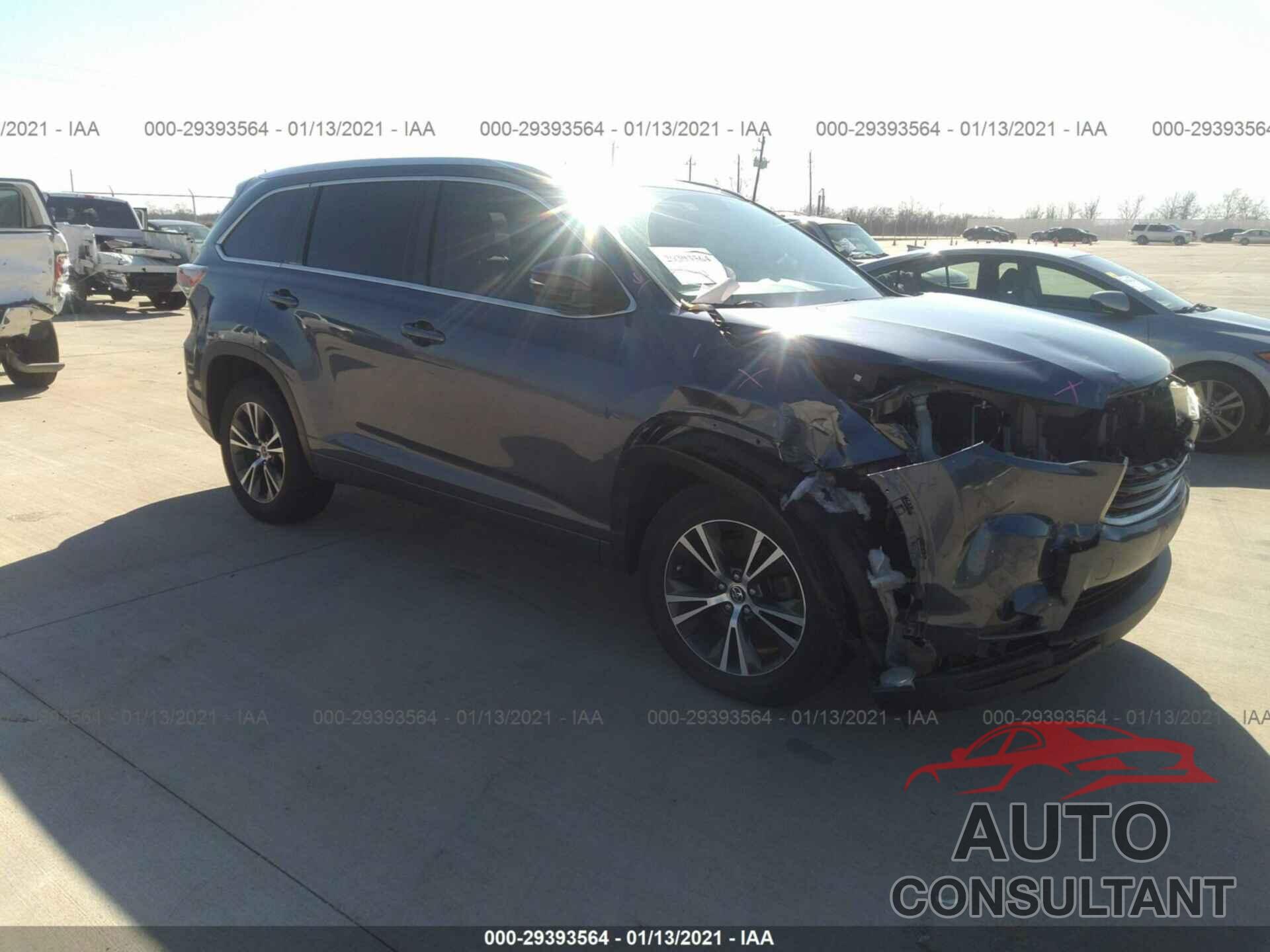 TOYOTA HIGHLANDER 2016 - 5TDKKRFH8GS131835