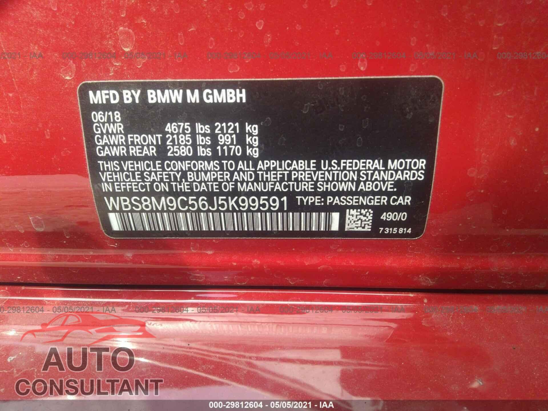 BMW M3 2018 - WBS8M9C56J5K99591