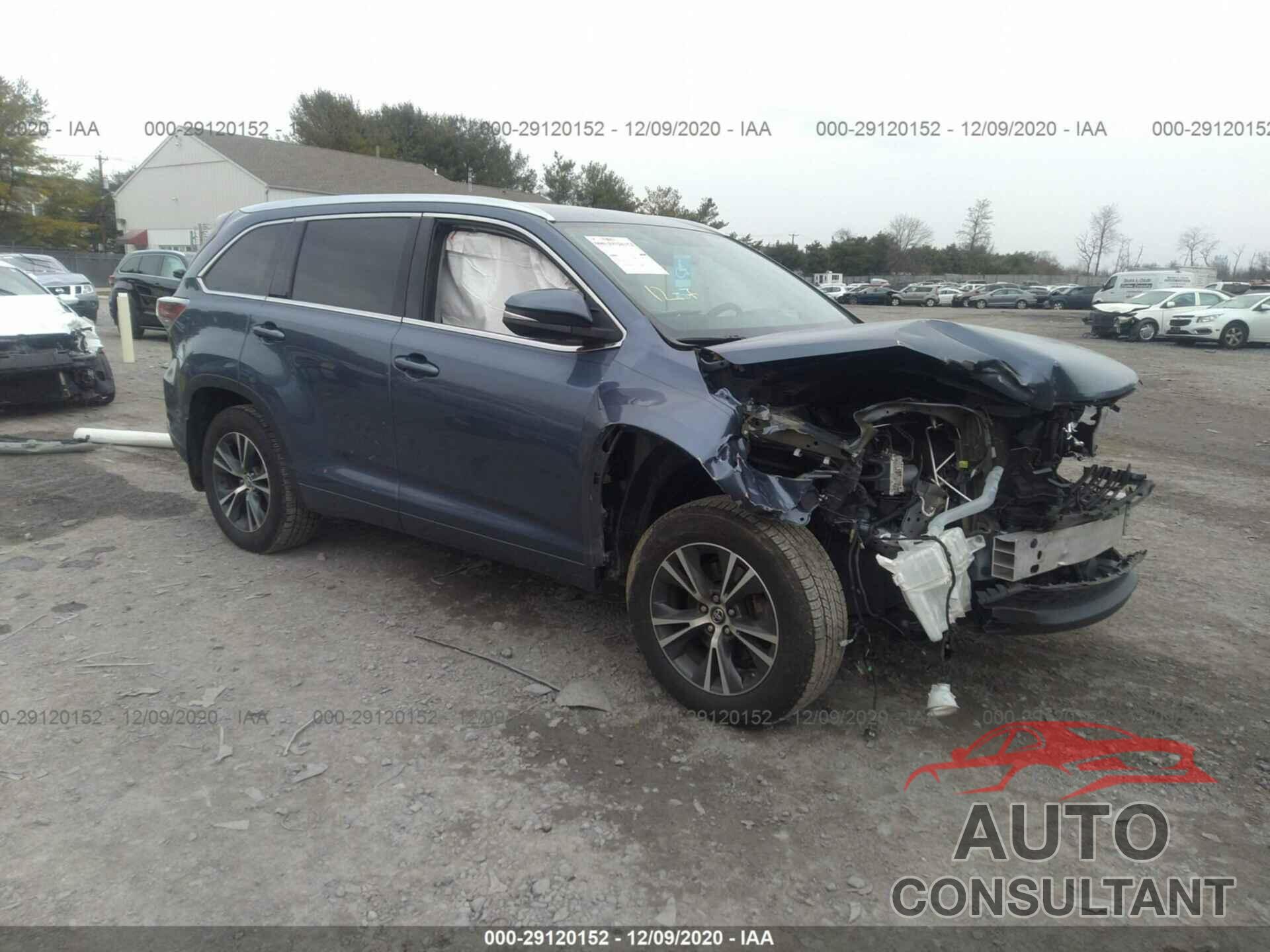TOYOTA HIGHLANDER 2016 - 5TDJKRFH9GS349777
