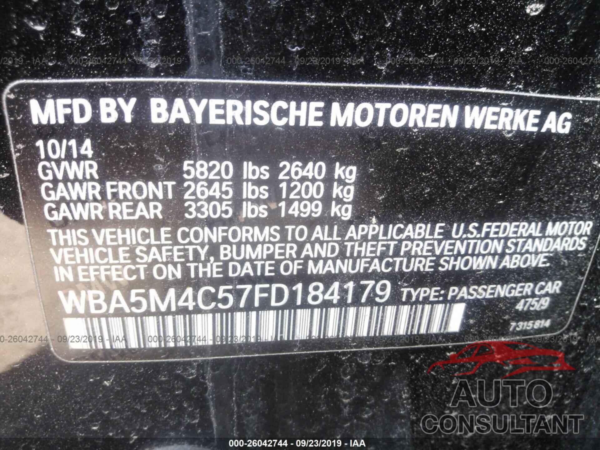 BMW 535 2015 - WBA5M4C57FD184179