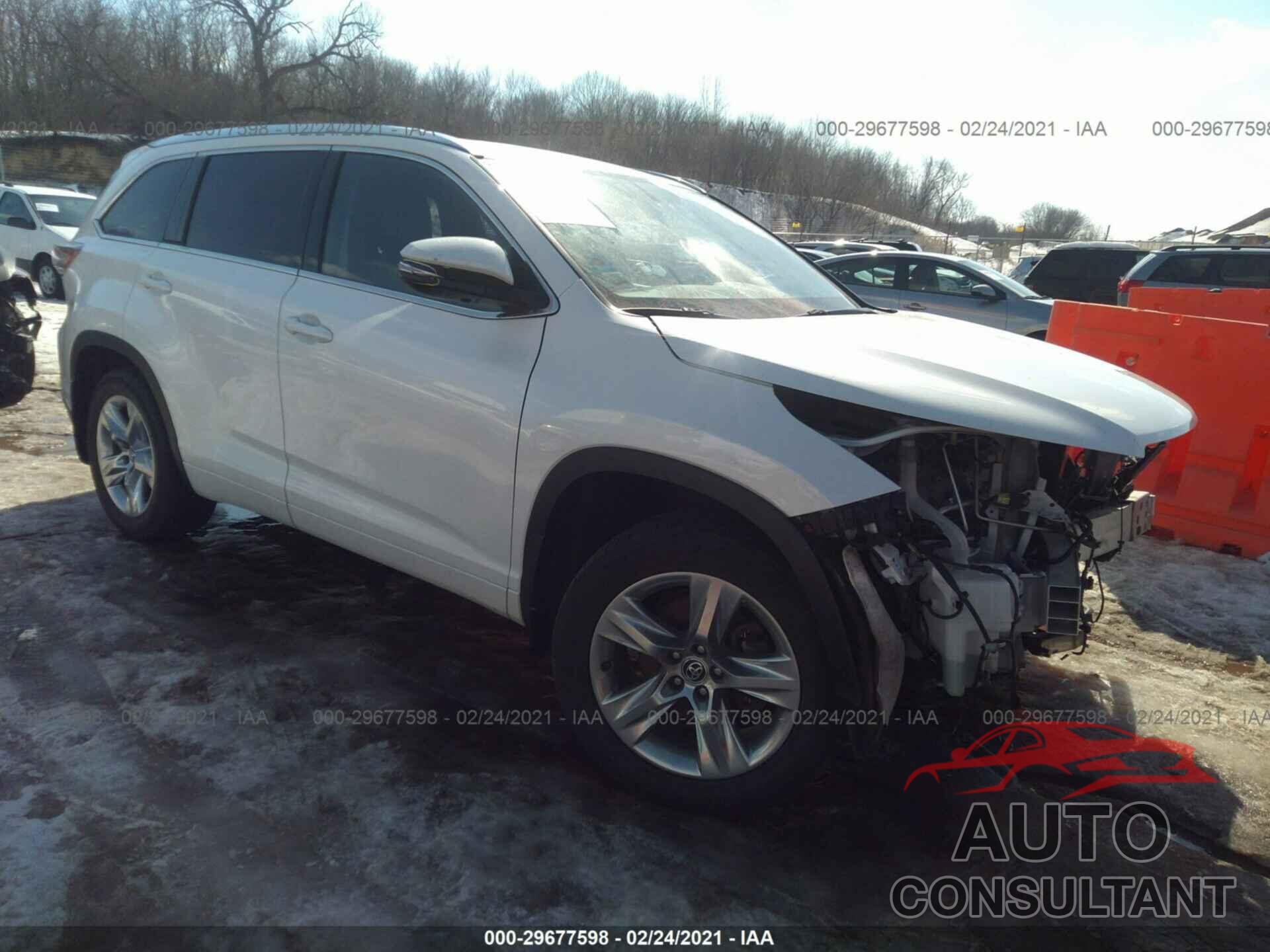 TOYOTA HIGHLANDER 2016 - 5TDDKRFH3GS251681