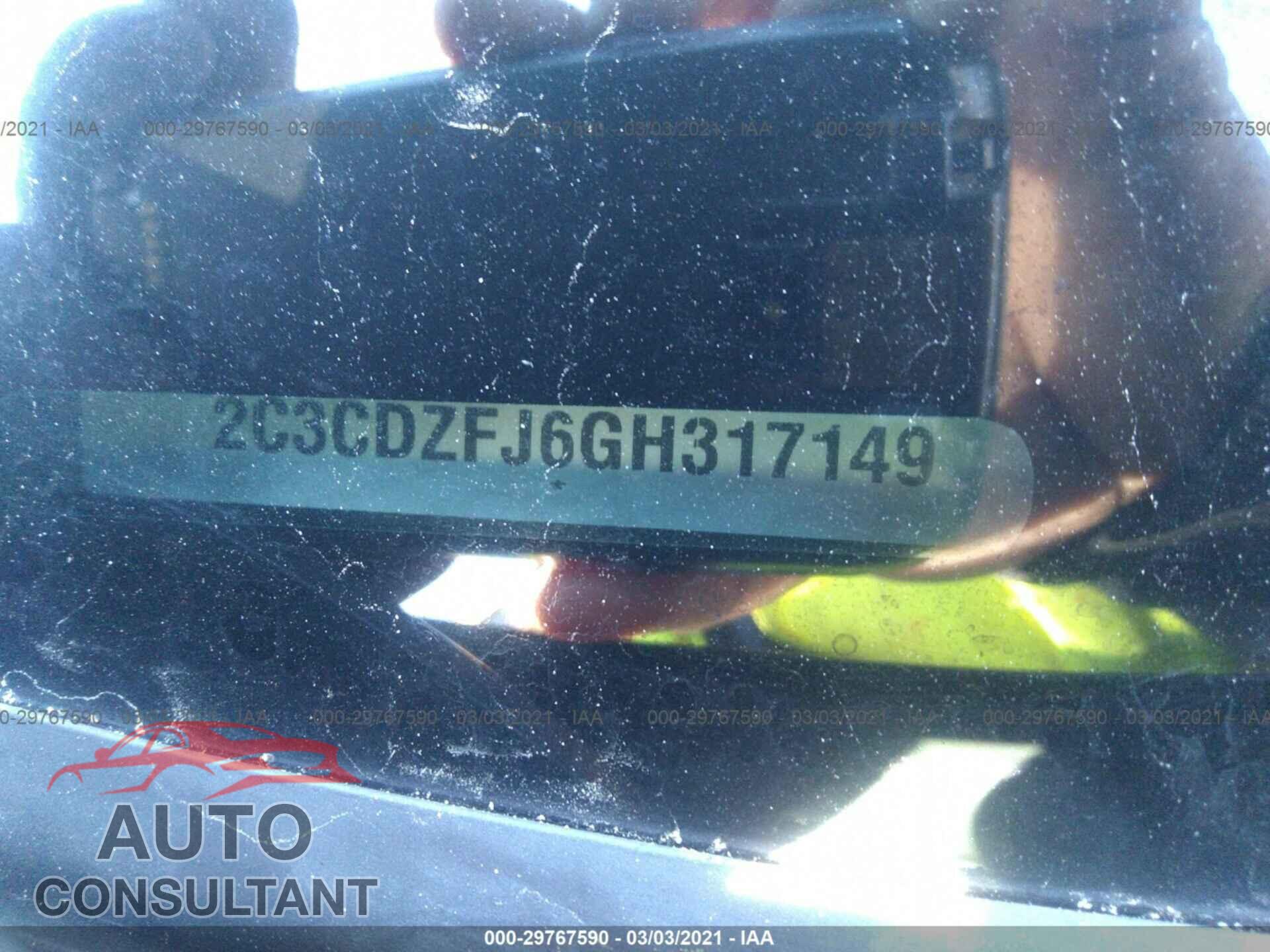 DODGE CHALLENGER 2016 - 2C3CDZFJ6GH317149