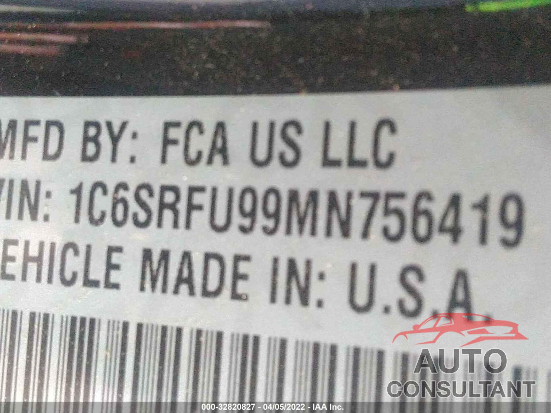 RAM 1500 2021 - 1C6SRFU99MN756419