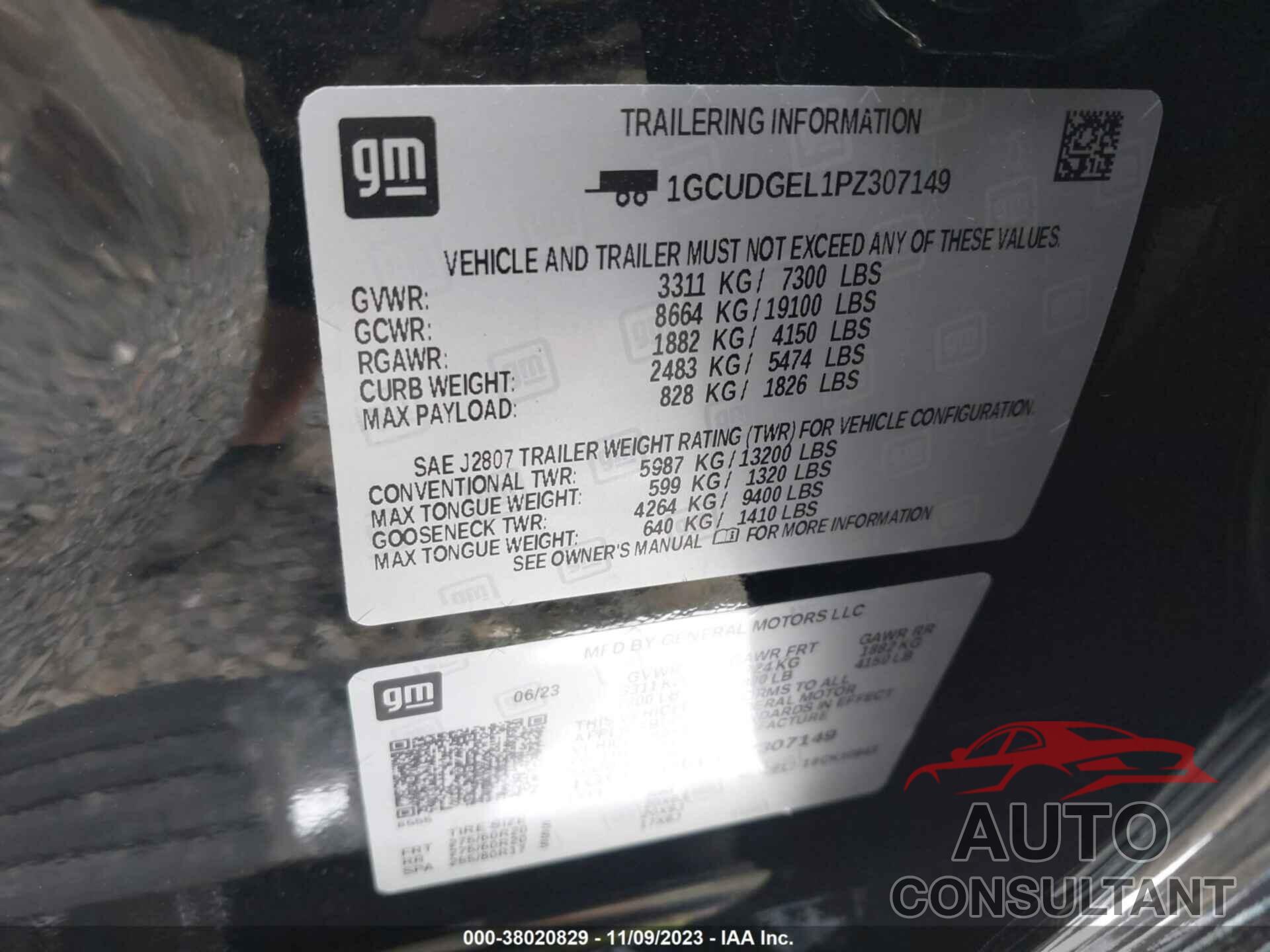 CHEVROLET SILVERADO 2023 - 1GCUDGEL1PZ307149