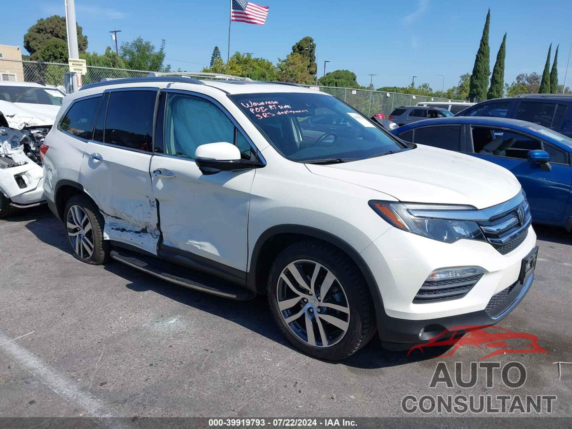 HONDA PILOT 2017 - 5FNYF6H98HB055168